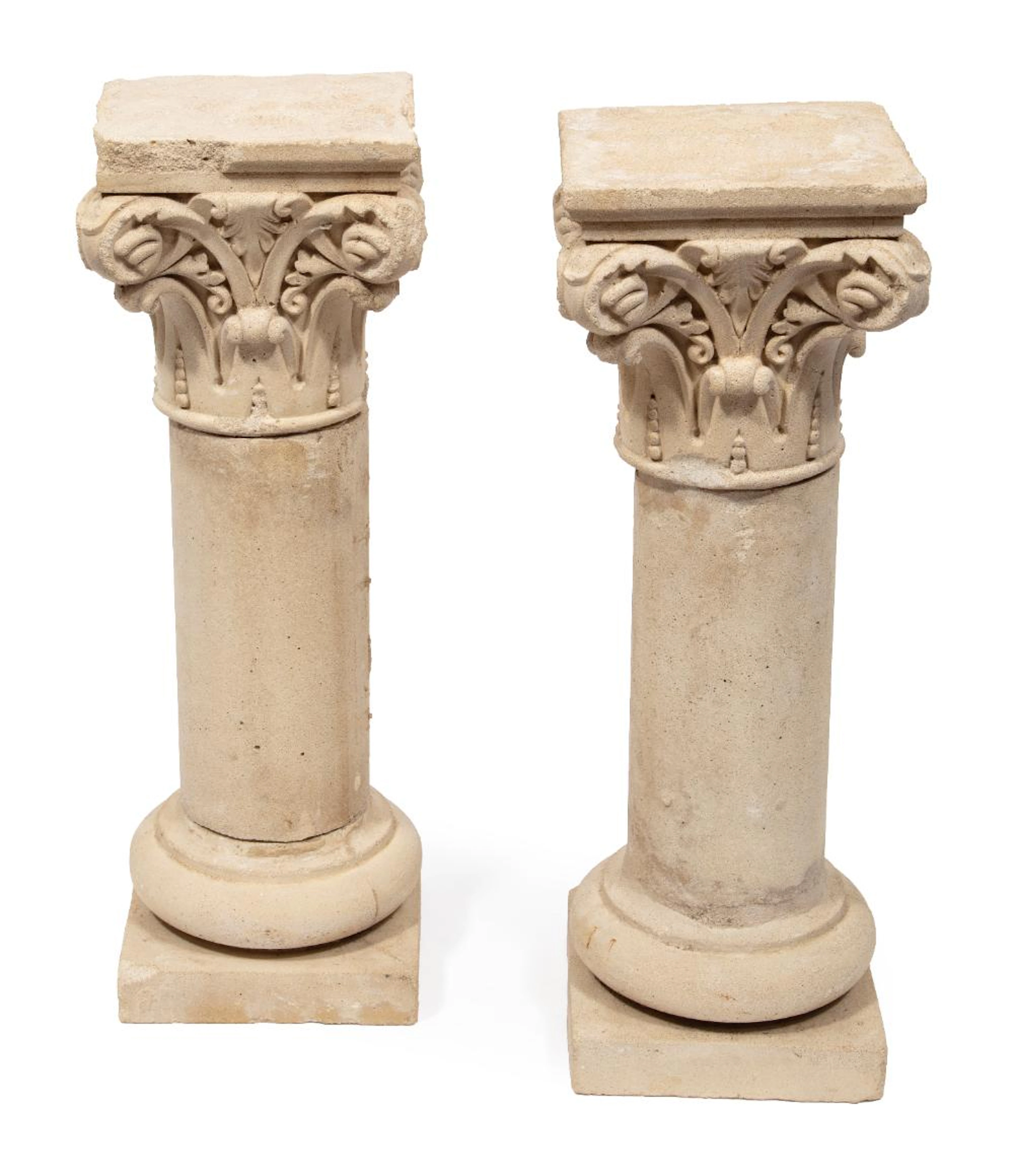 Pair of Cast-Stone Corinthian Columns