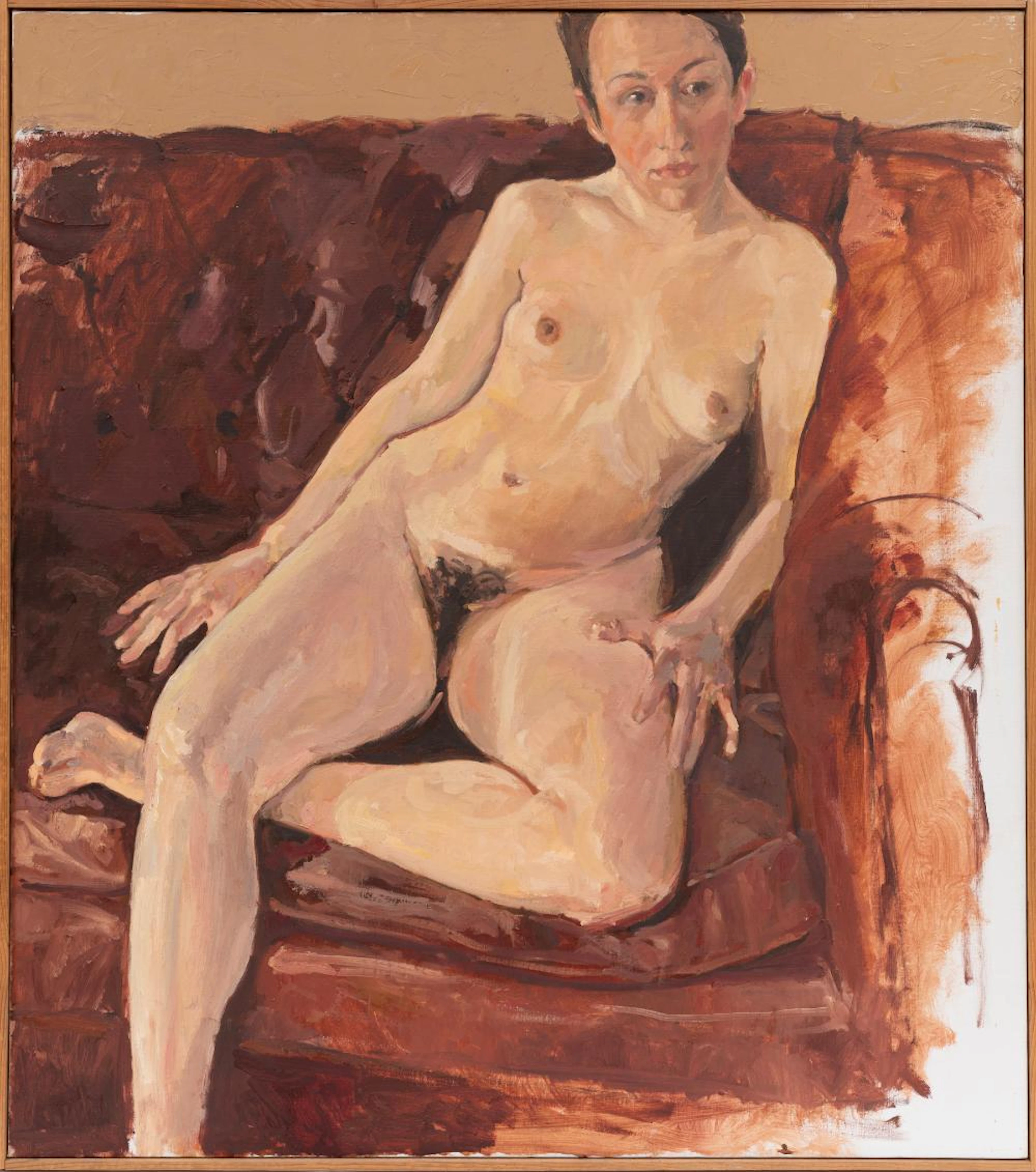 Jean Seidenberg, Palma on the Chesterfield, 2002, oil on canvas