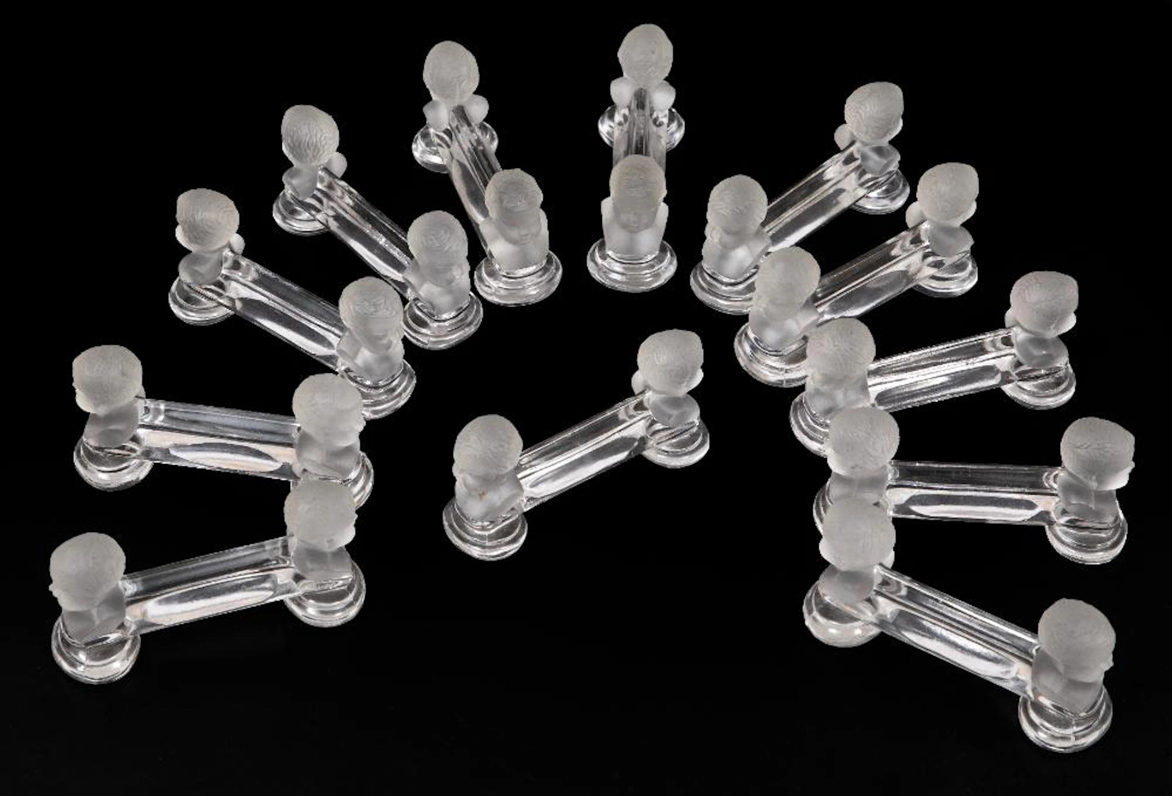 Twelve Baccarat-Style Figural Knife Rests
