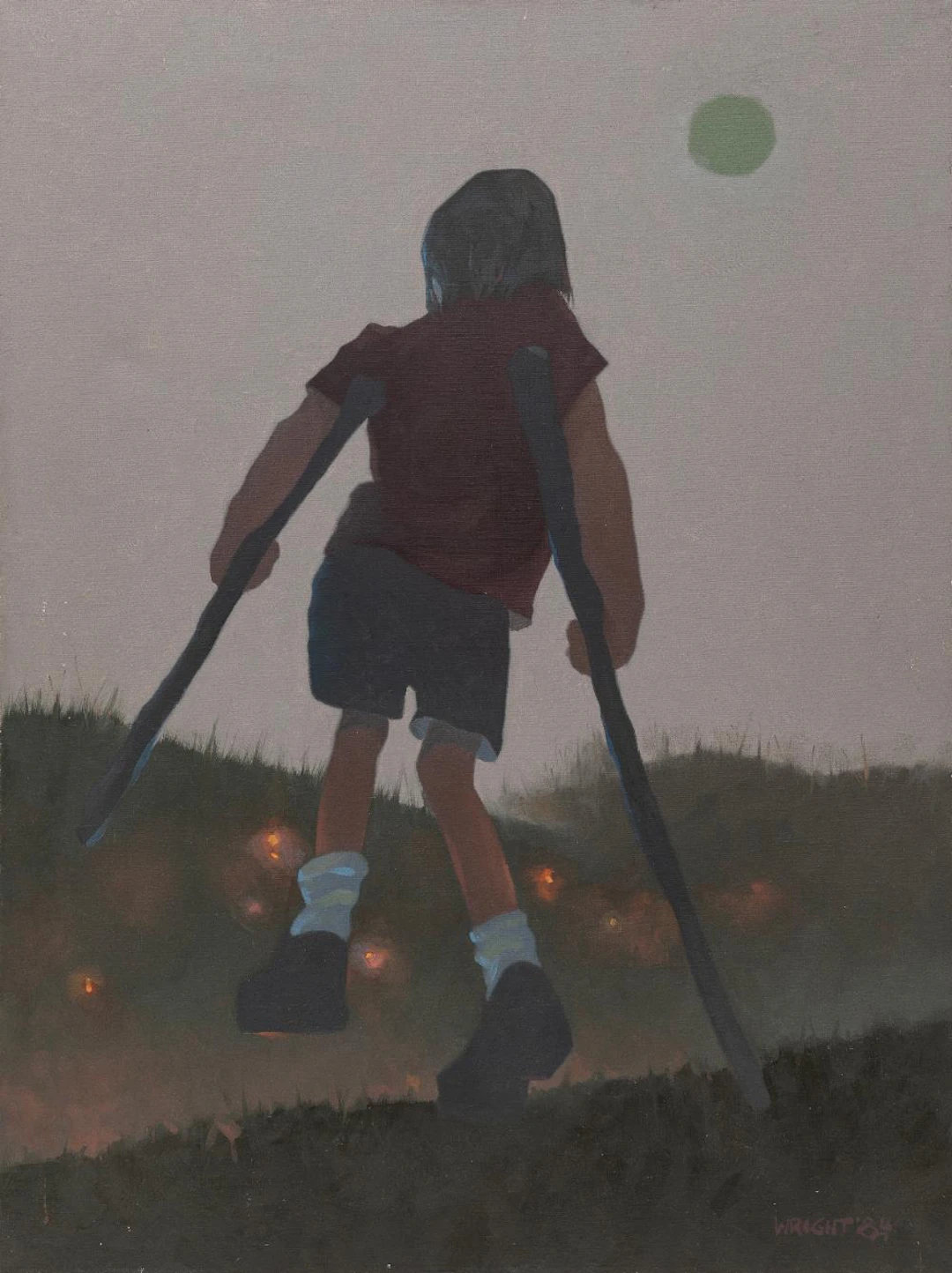 Don Wright, Portrait of a Girl with Crutches, 1984, oil on canvas