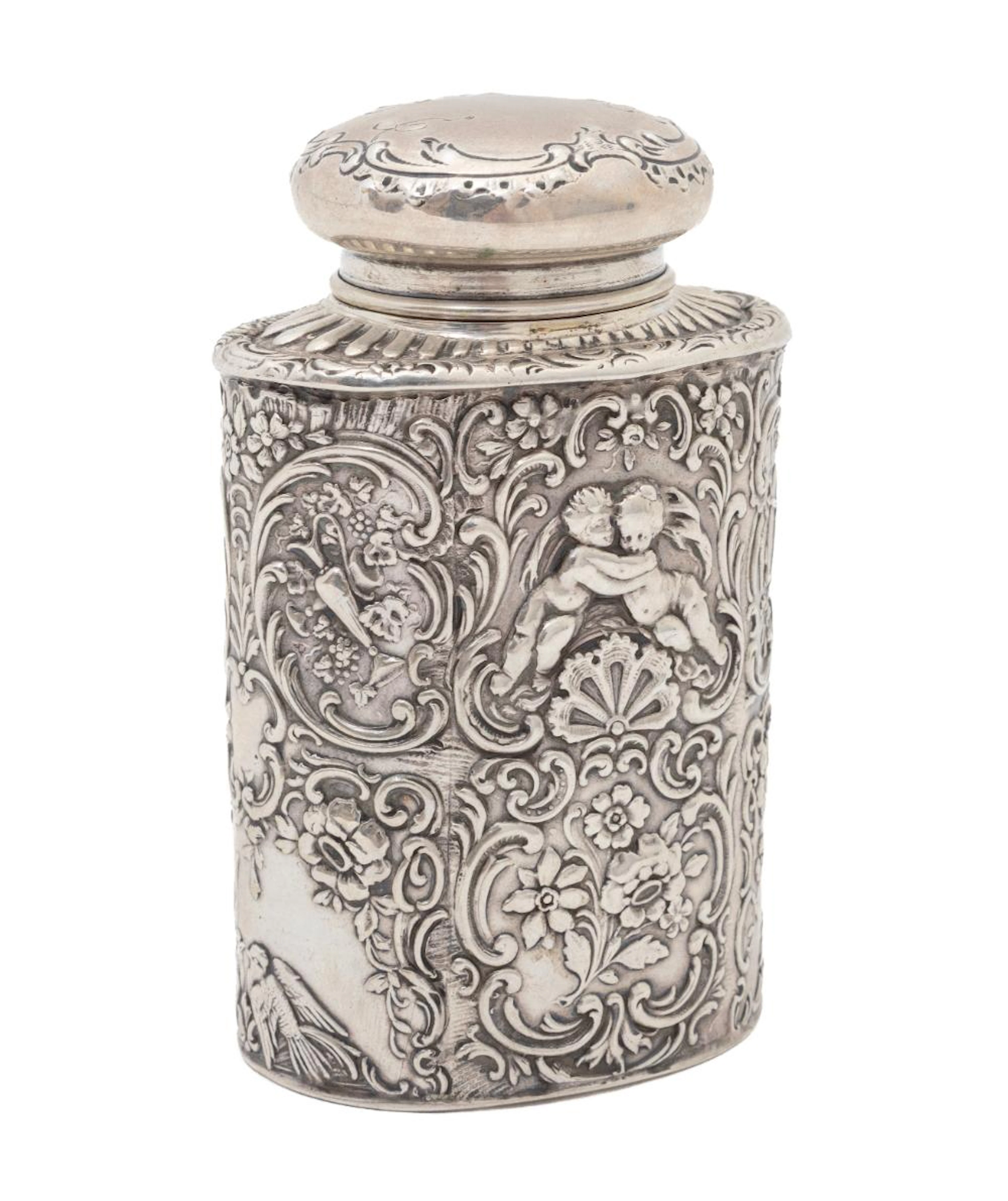 Continental .800 Silver Tea Caddy