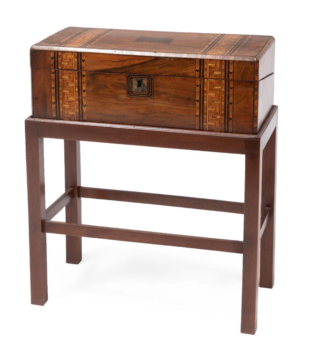 Antique English Lap Desk on Stand