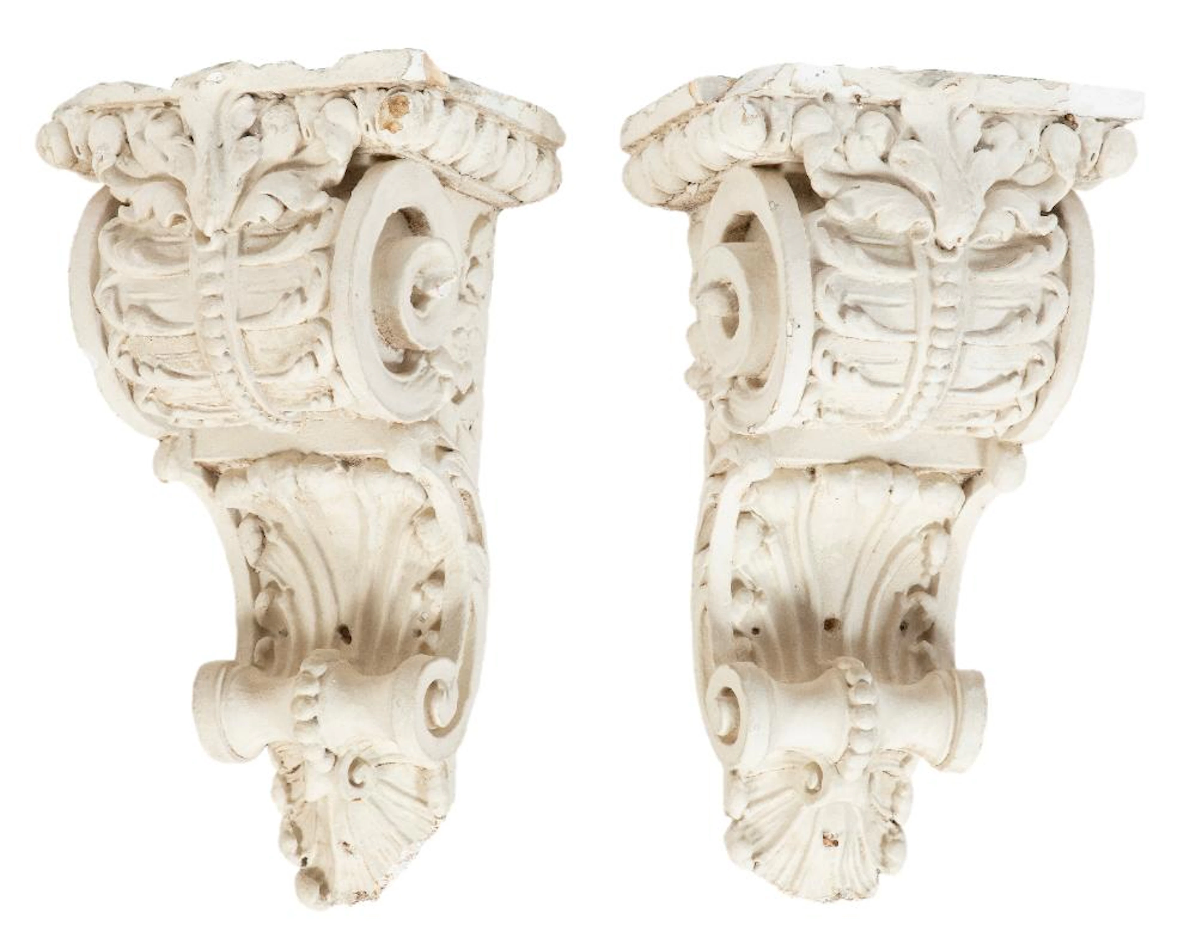 Pair of Antique Plaster Corbels