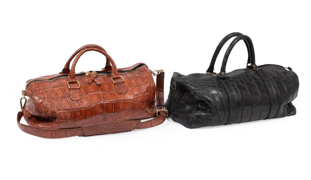 Two Vintage American Alligator Duffle Bags