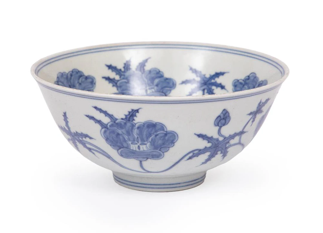 Chinese Ming-Style Blue and White Porcelain Bowl