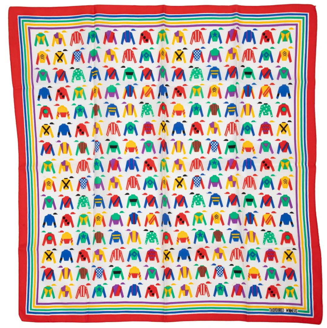 Two Celine Jockey Motif Scarves
