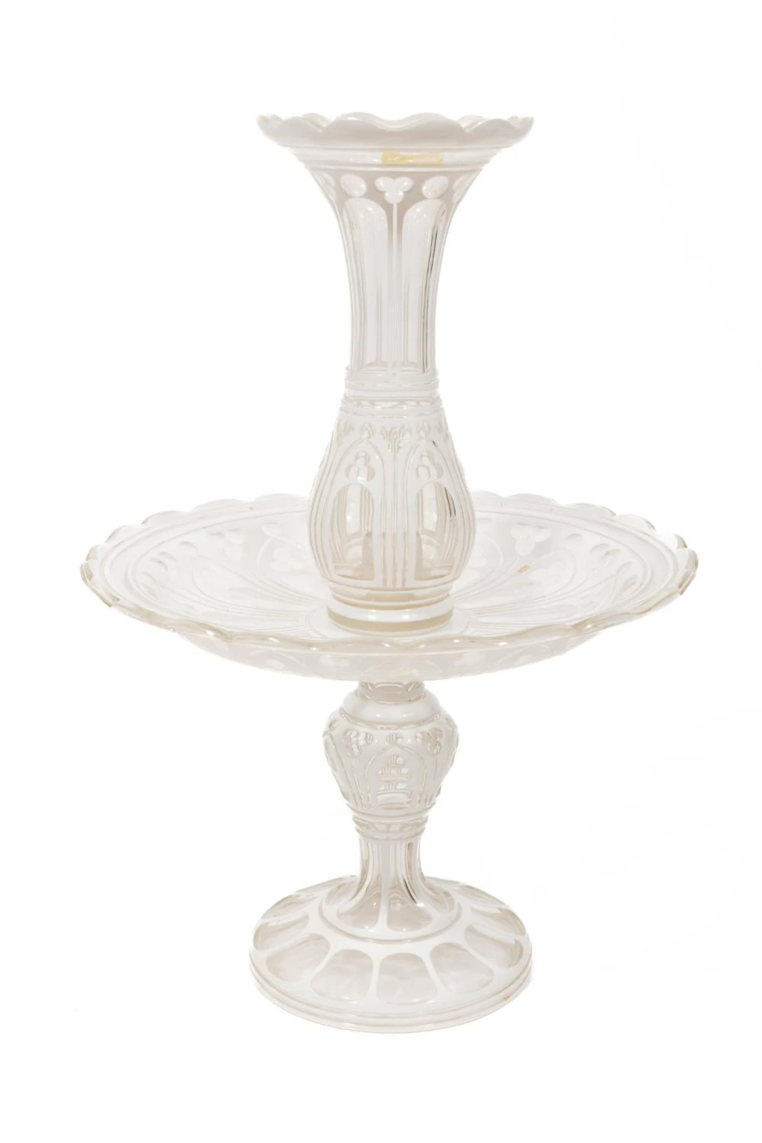 Victorian White-Cut-to-Clear Crystal Centerpiece