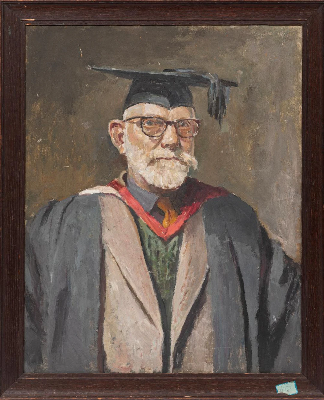 American School, 20th c., Professor, oil on masonite