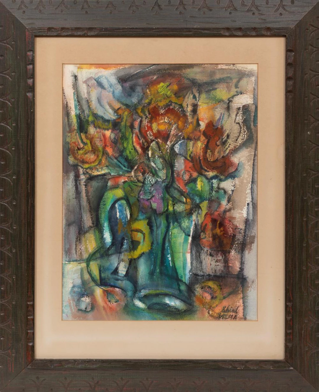 American School, 20th c., Abstract Still Life, watercolor on paper