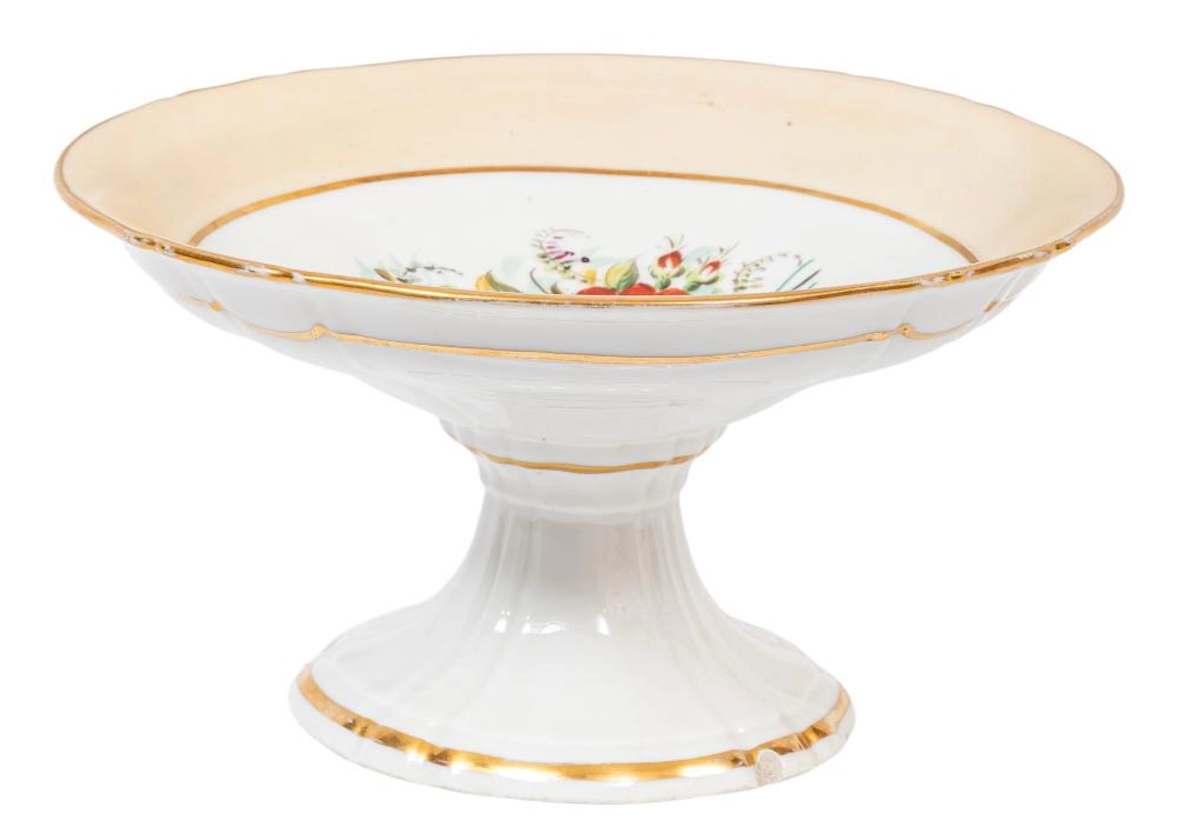 Paris Porcelain Gilt and Polychrome Decorated Footed Compote