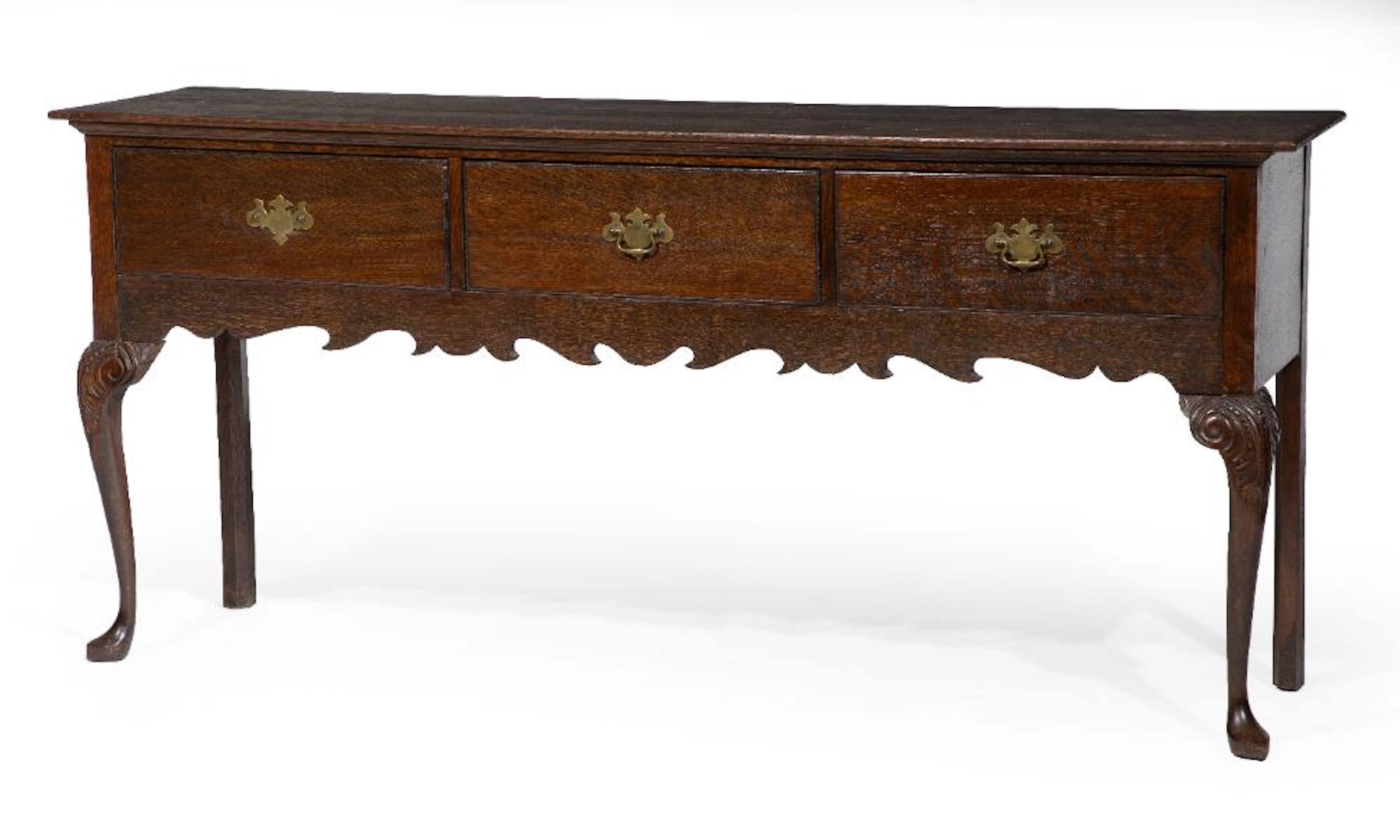 English Welsh Carved Oak Dresser Base
