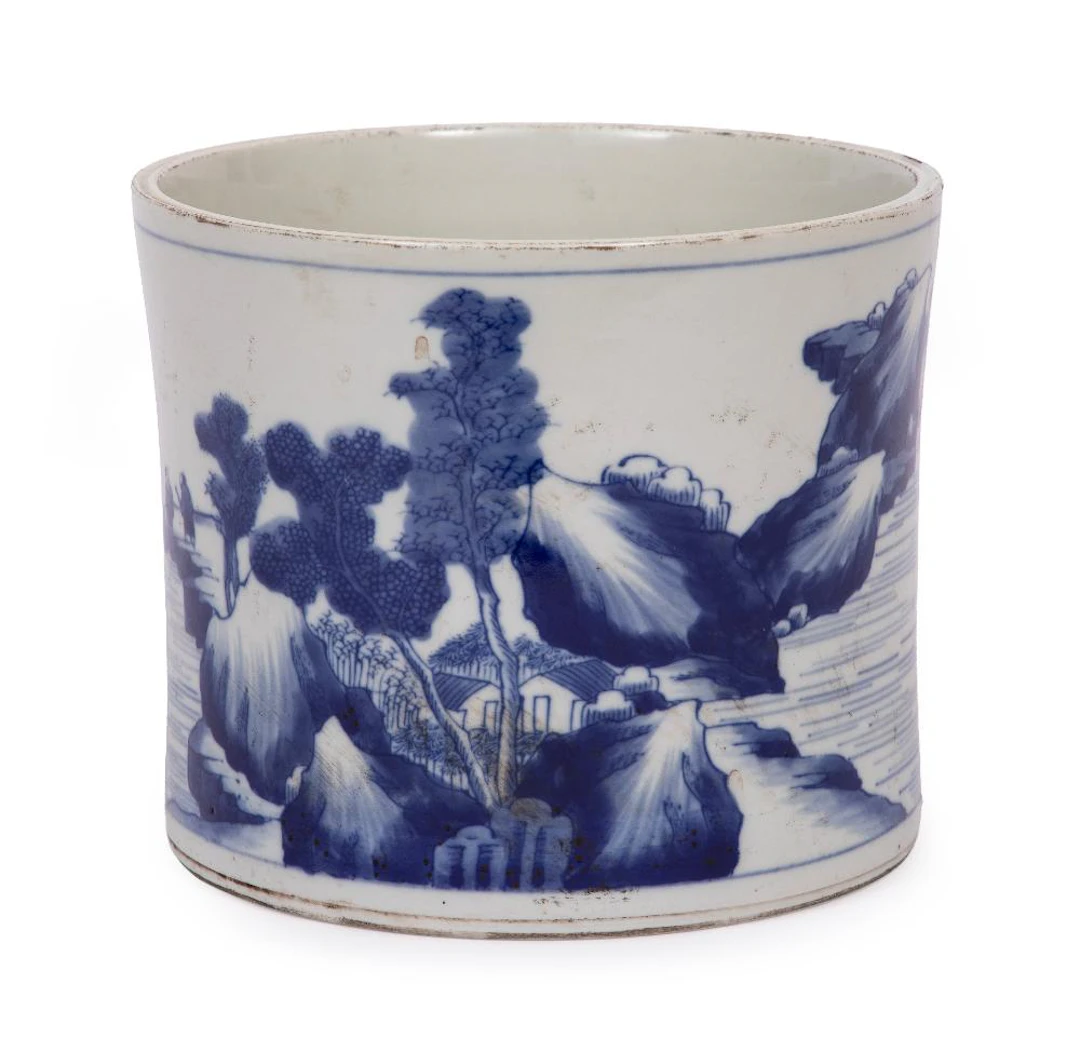 Chinese Blue and White Porcelain Brush Pot