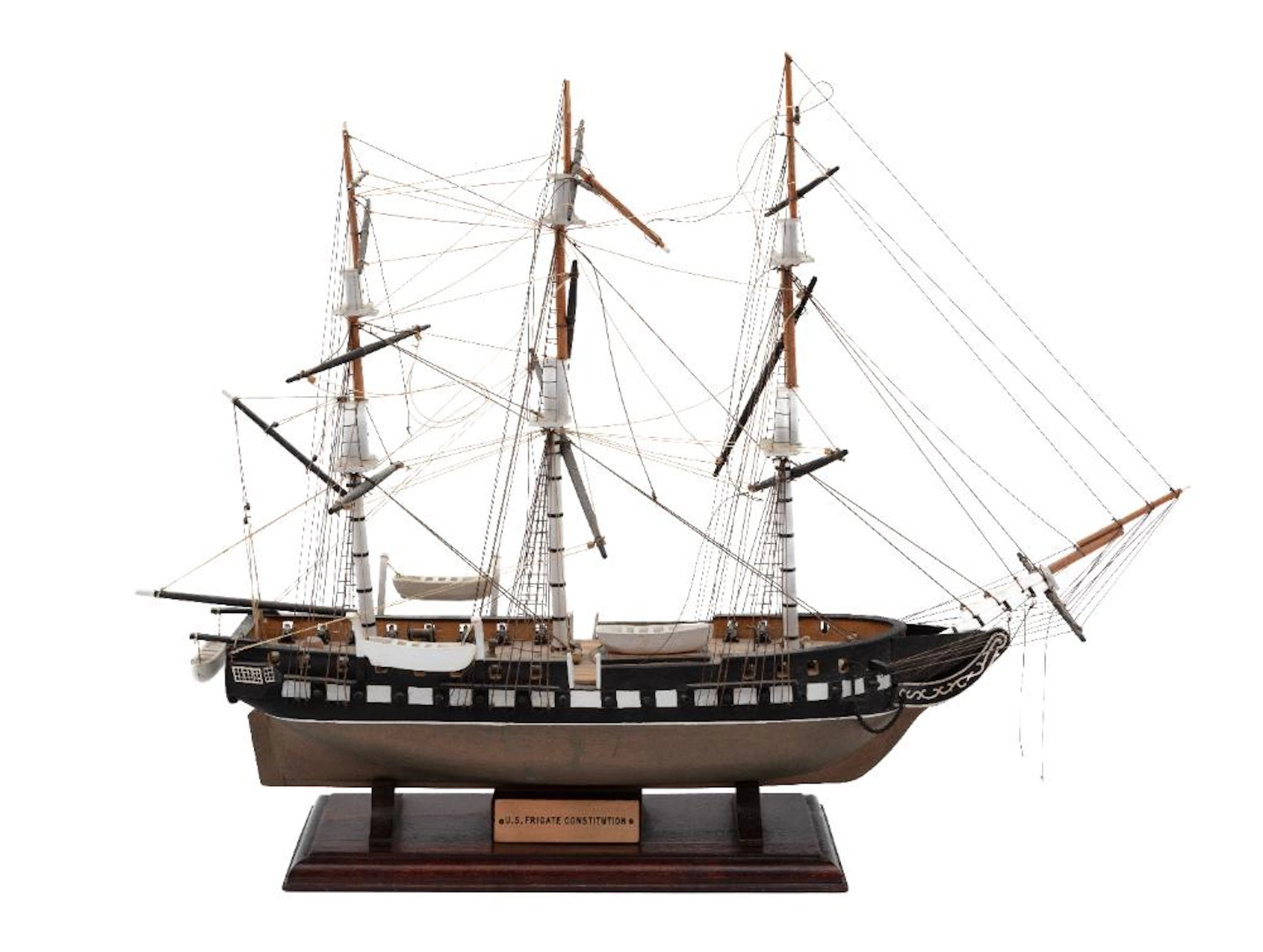 Decorative Wood Ship Model of the U.S. Frigate Constitution