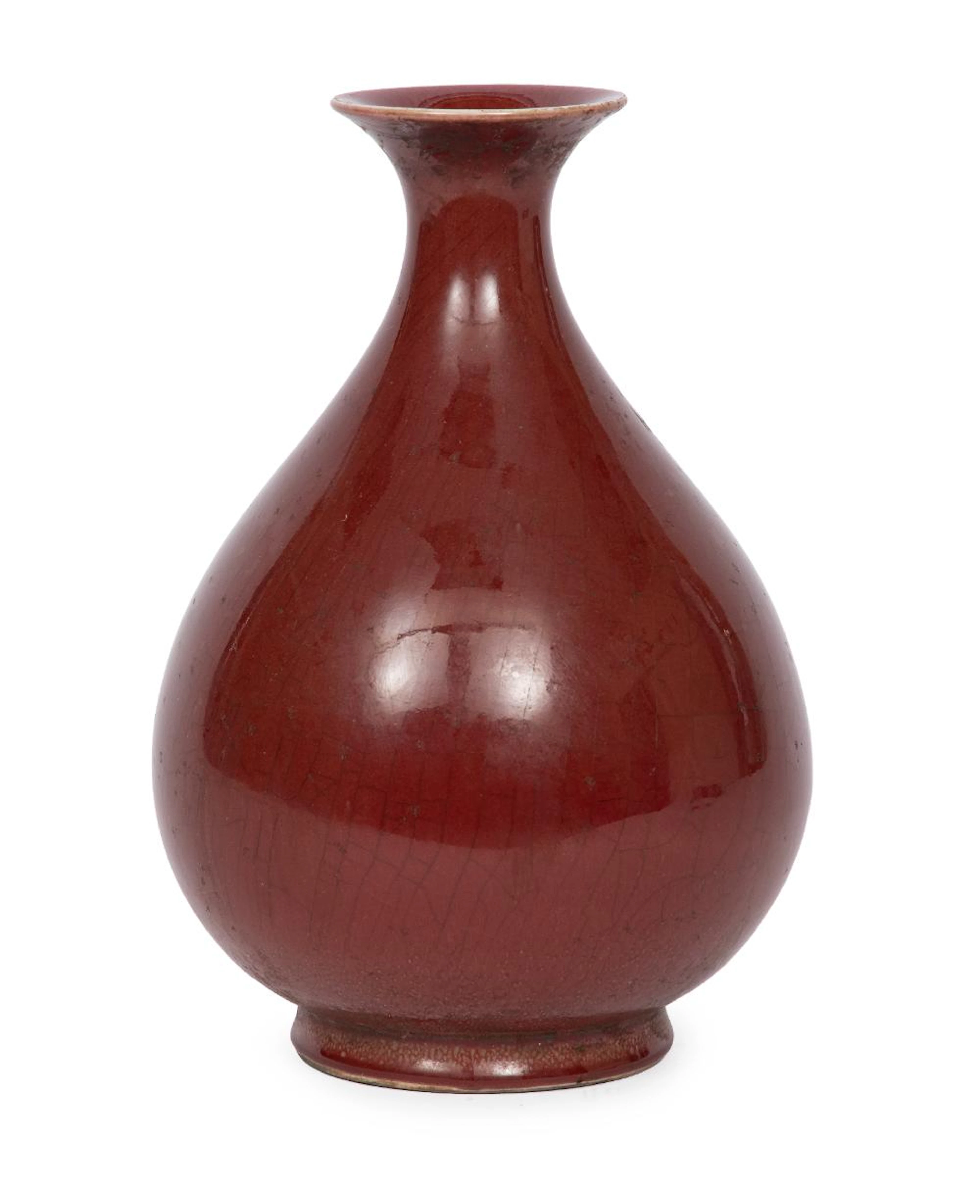 Chinese Peach Bloom Glazed Porcelain Bottle Vase