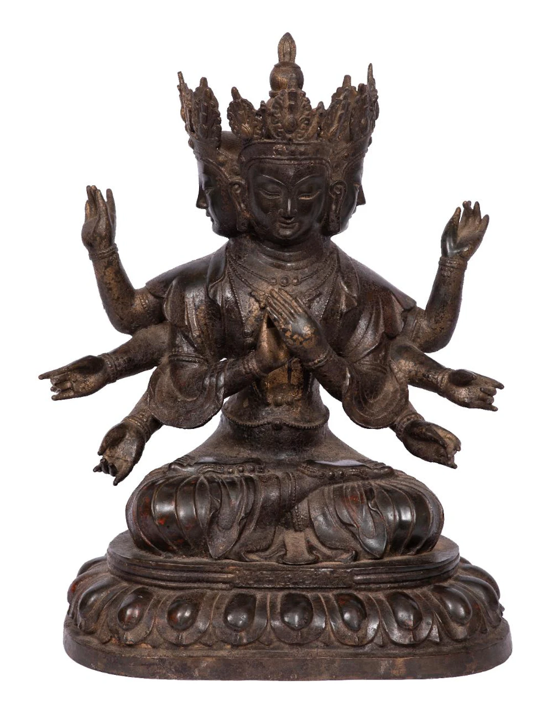 Chinese Gilt Bronze Figure of Guanyin