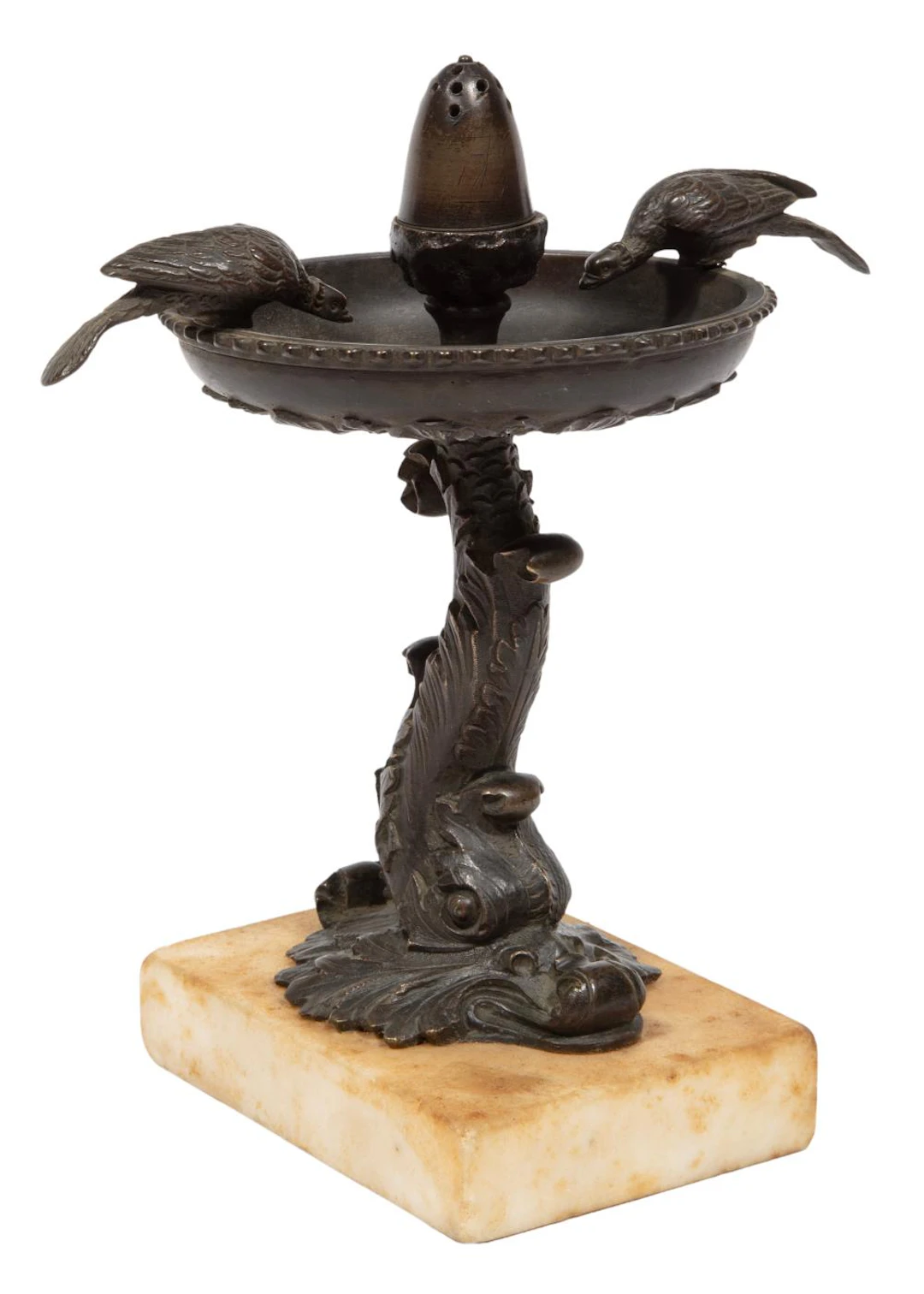 Regency Patinated Bronze and Marble Coupe