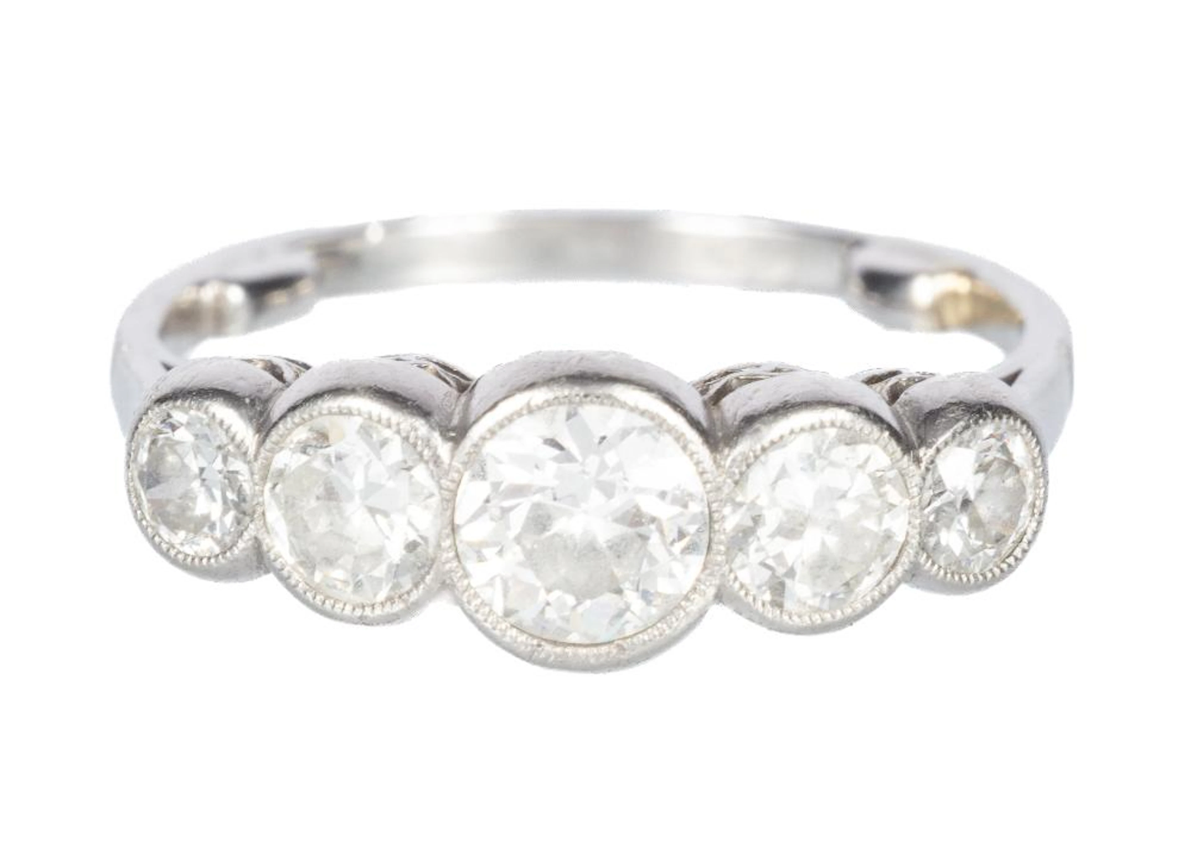 Platinum and Five Stone Diamond Ring