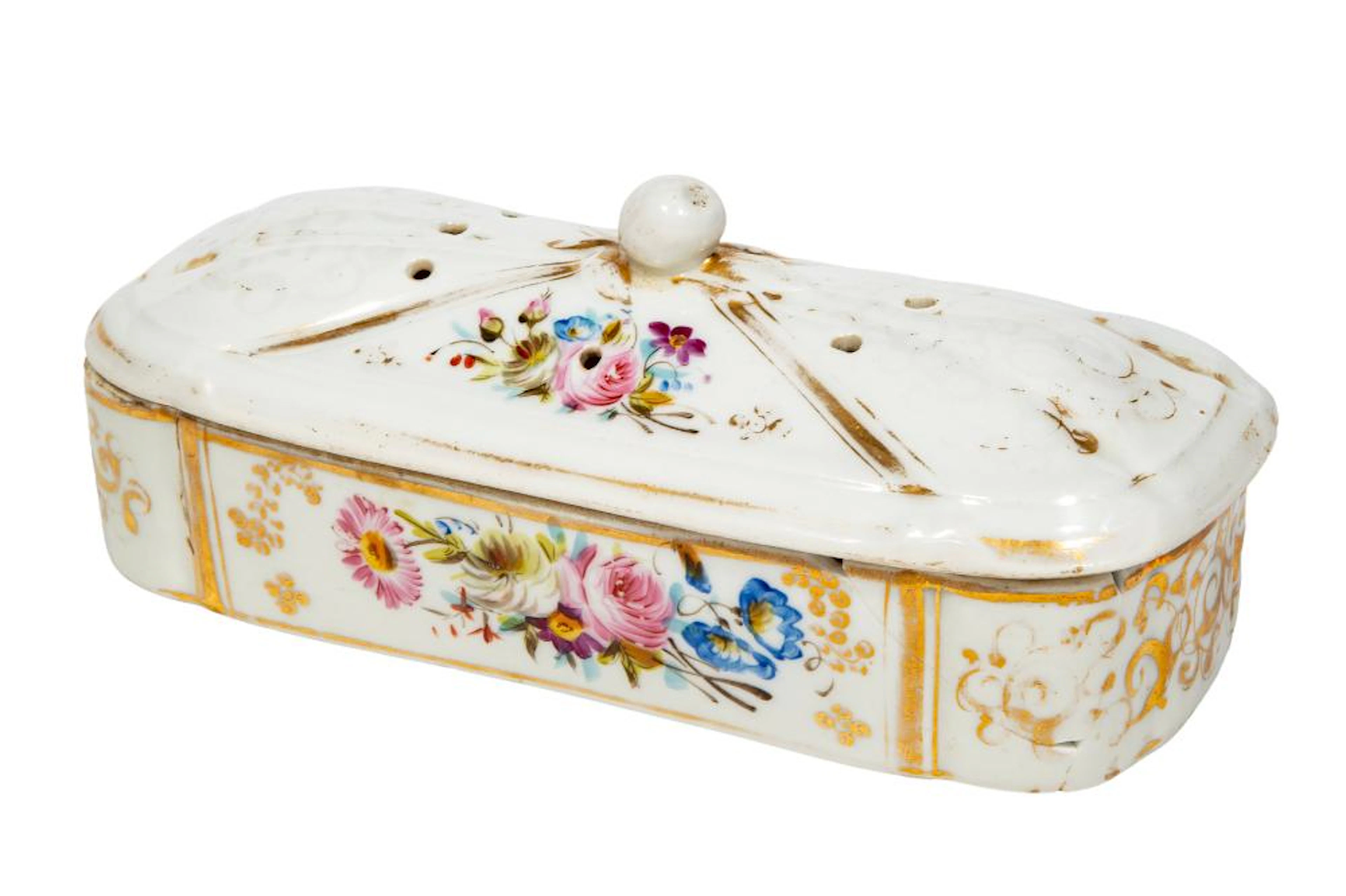 Vieux Paris Porcelain Quill Box