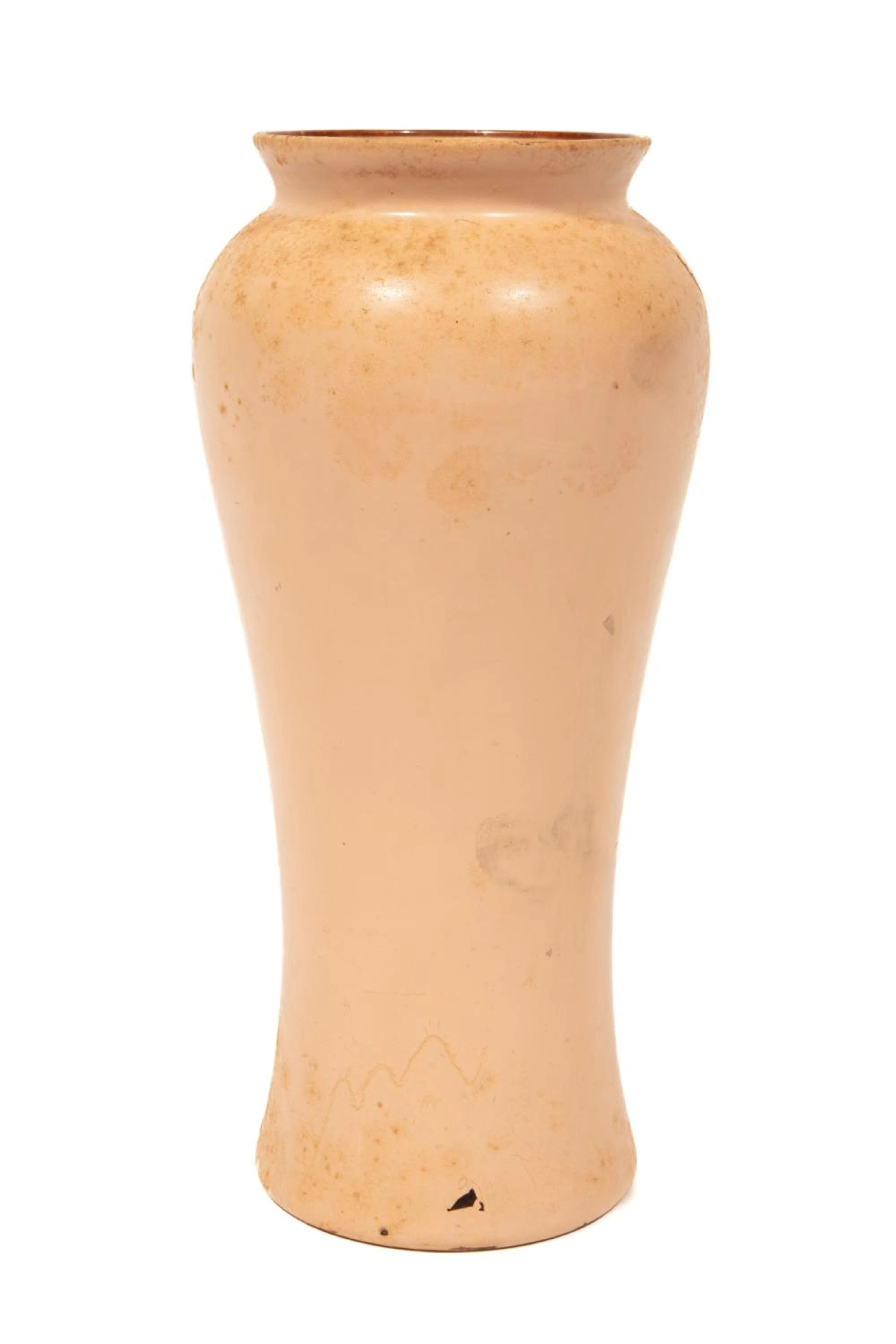 Decorative Peach Painted Glass Vase