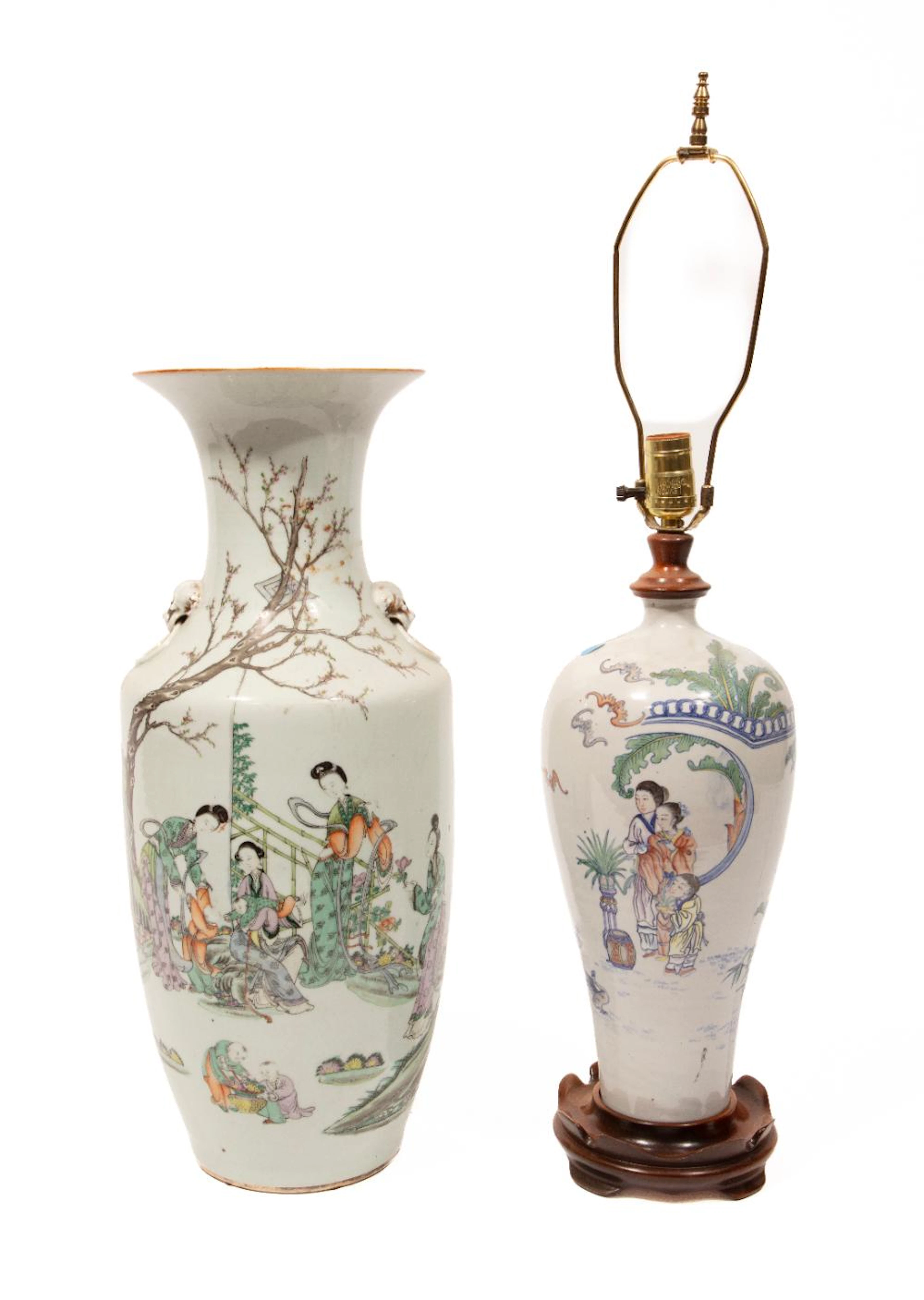 Chinese Famille Rose Porcelain Meiping Vase & Chinese Famille Rose
