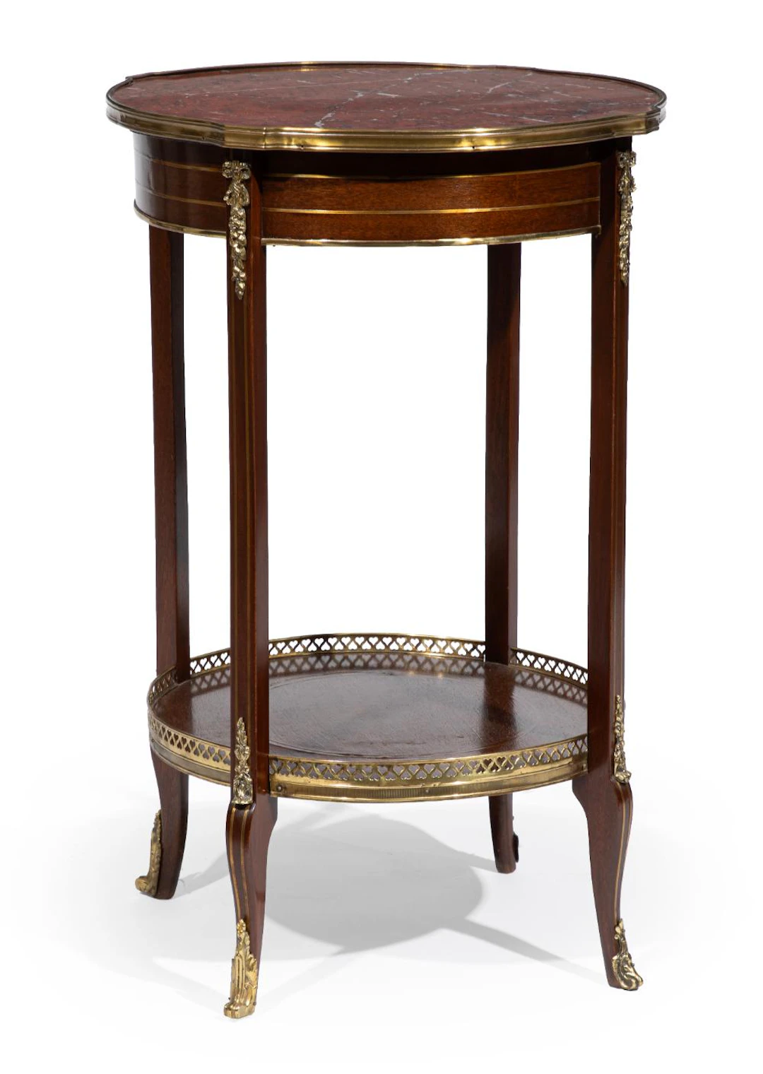 Louis XV-Style Bronze Mounted Mahogany Side Table
