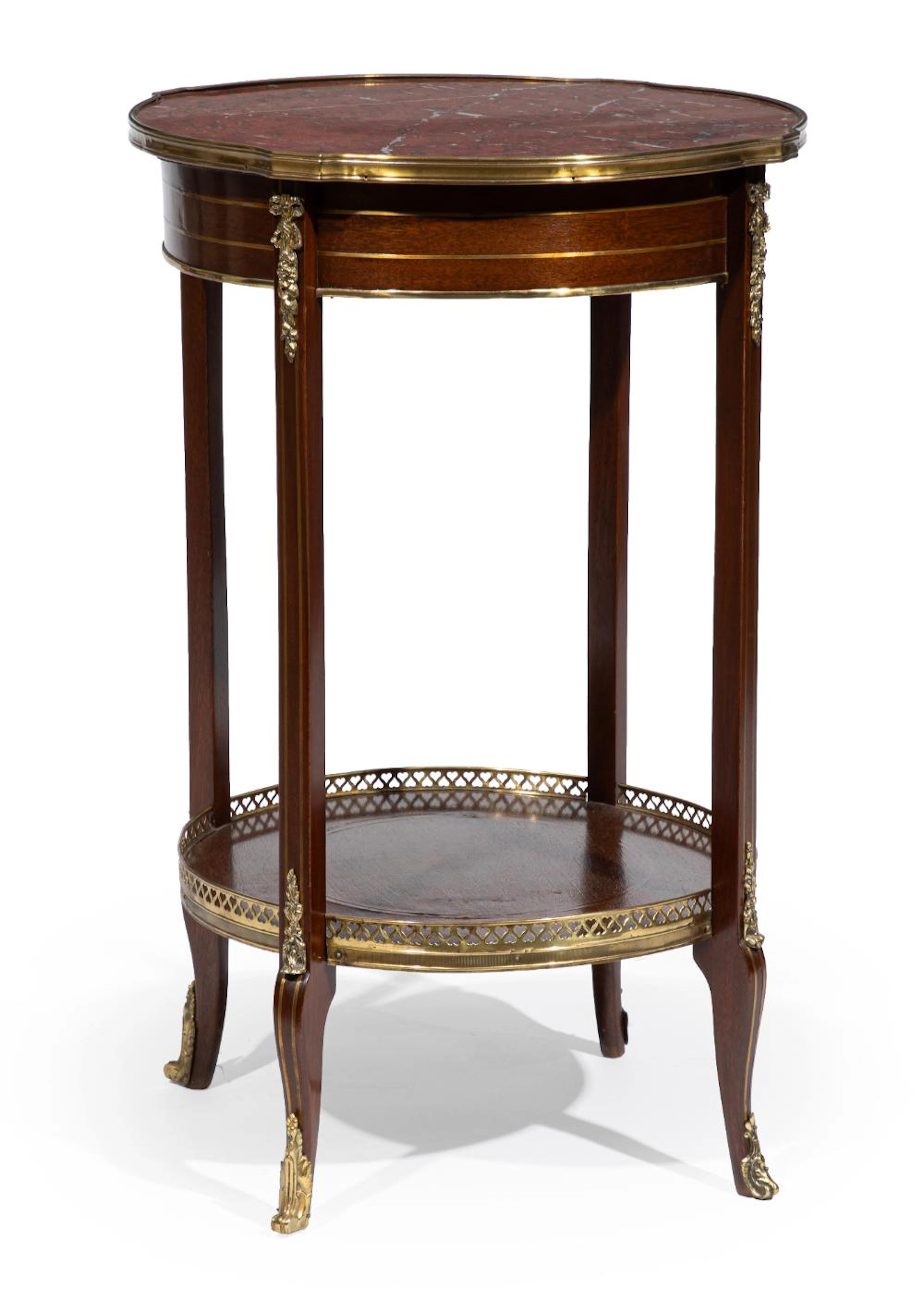 Louis XV-Style Bronze Mounted Mahogany Side Table