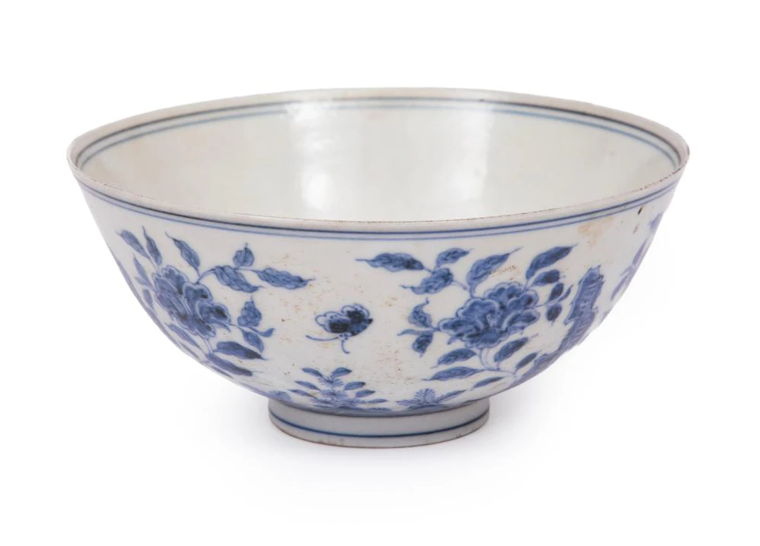Chinese Ming-Style Blue and White Porcelain Bowl