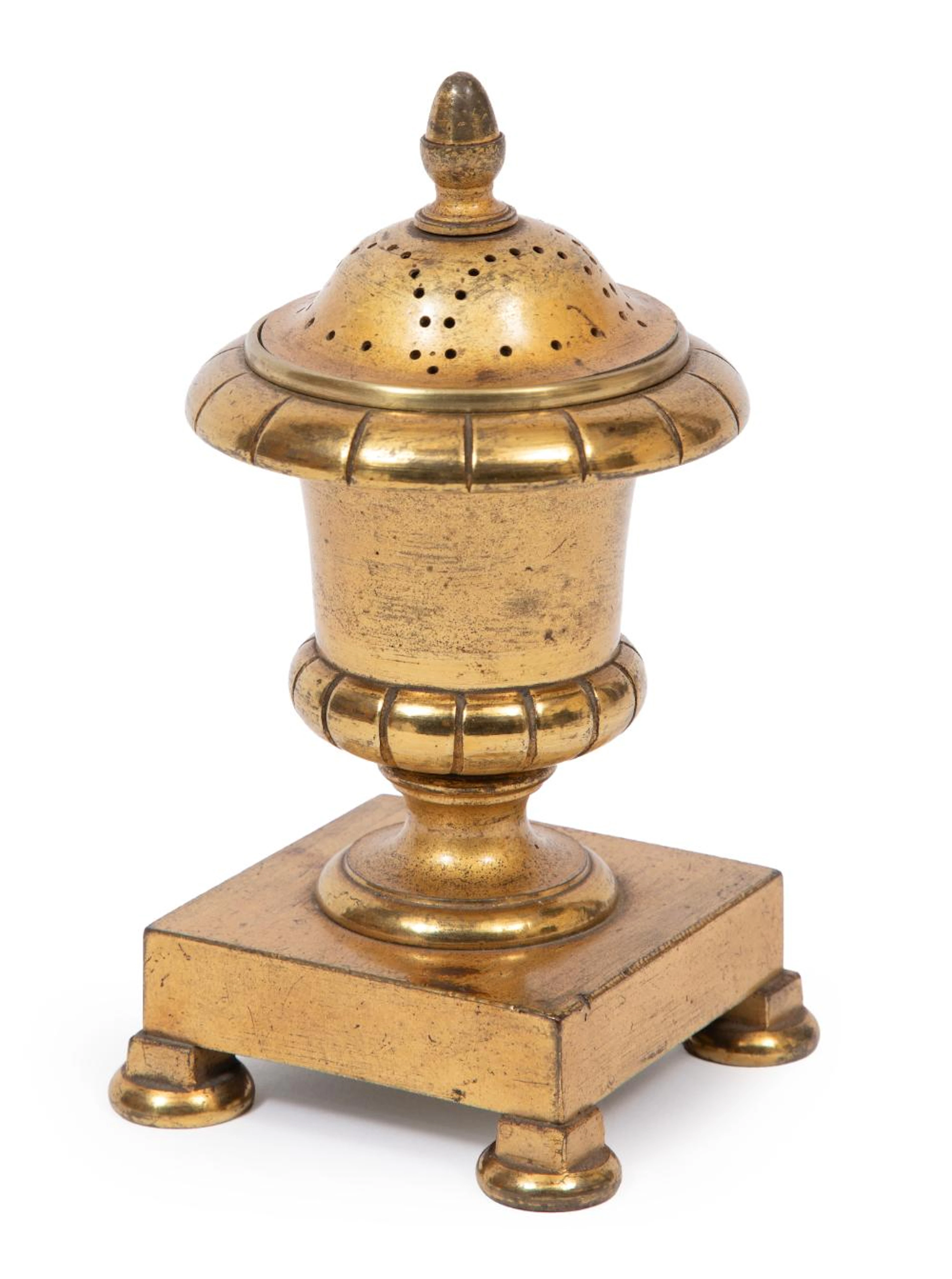 Antique American Brass Potpourri Urn