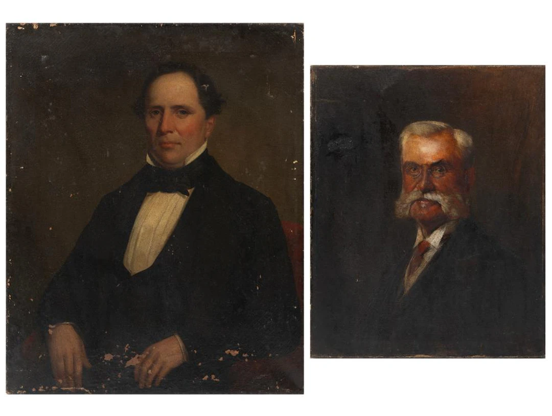American School, 19th c., Portrait of a Gentleman with Glasses and