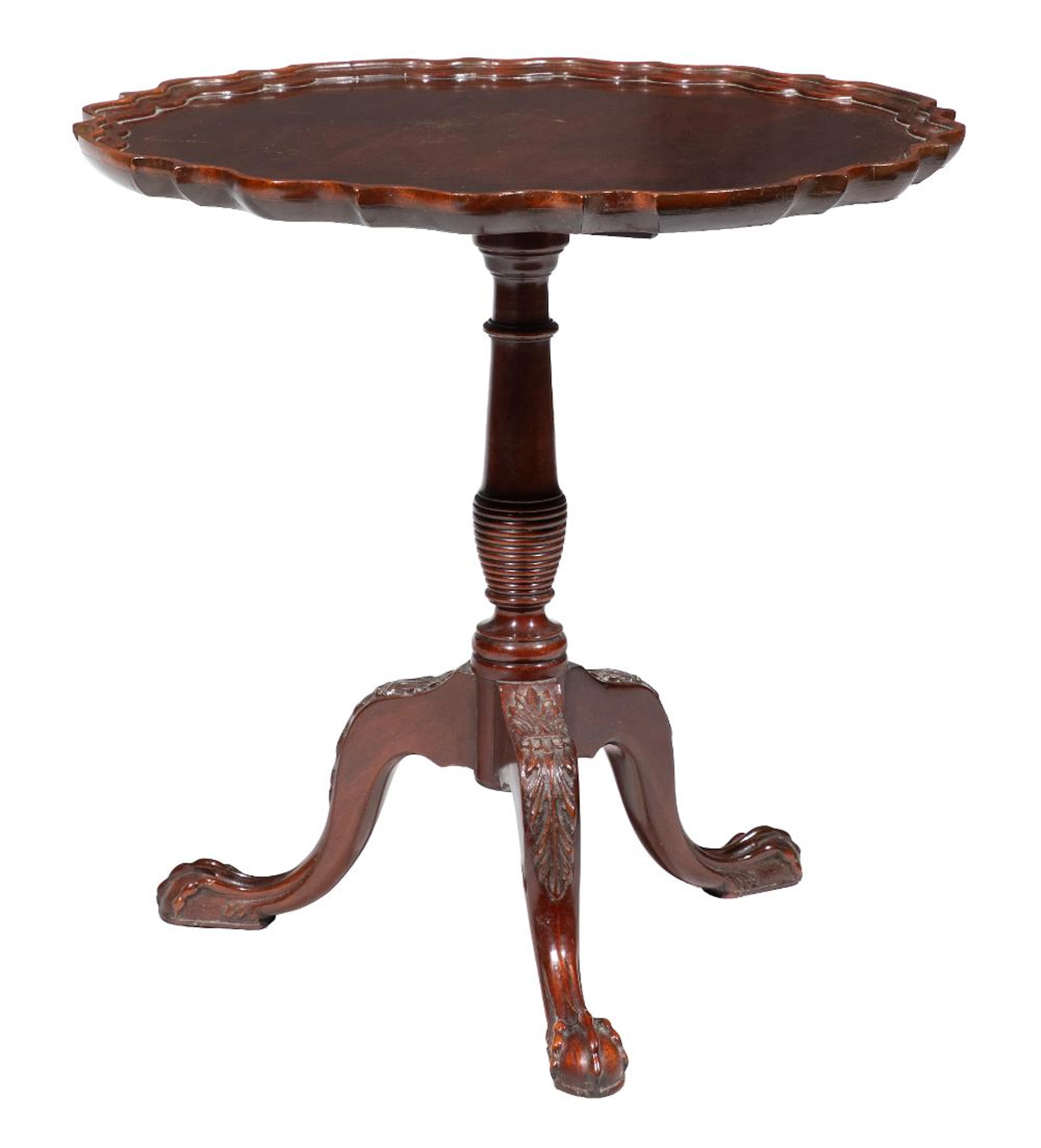 Chippendale-Style Mahogany Piecrust Tilt-top Tea Table