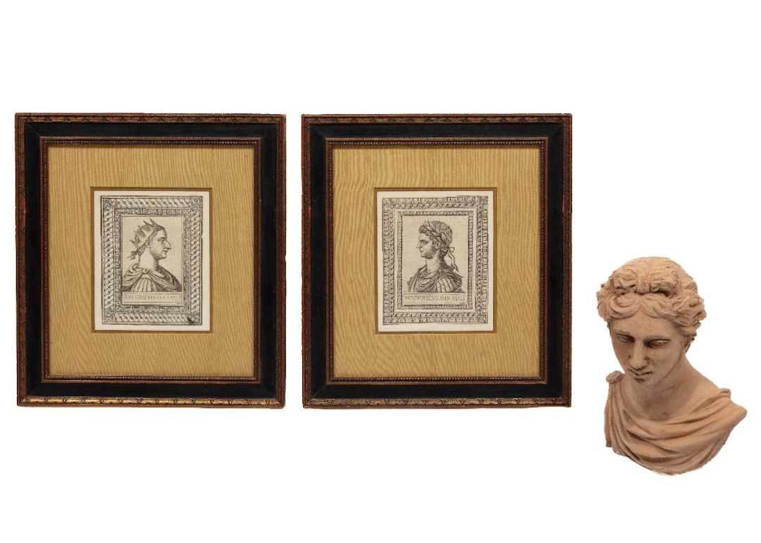 Group of Two After Giovanni Battista de Cavalieri Engravings and Bust of Apollo