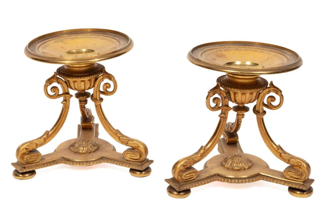 Pair of Regency Gilt Brass Coupes