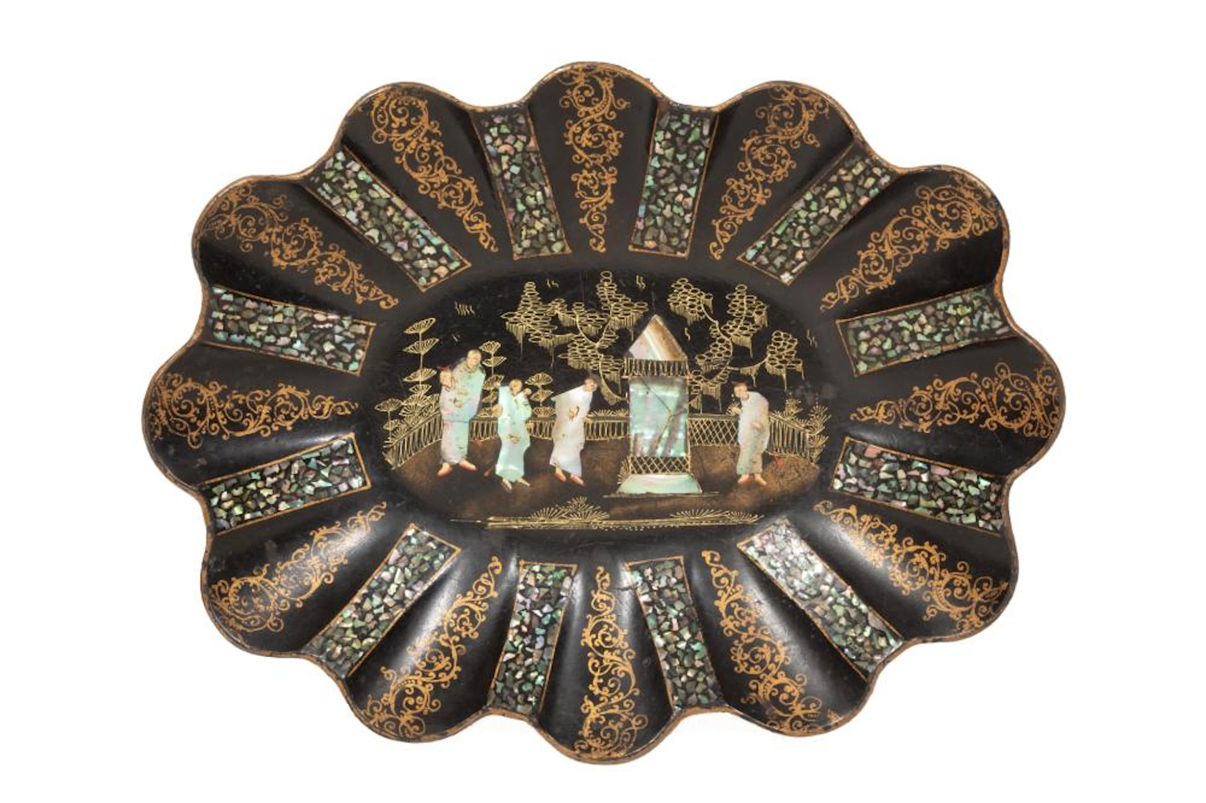 Victorian Papier Mache Low Bowl