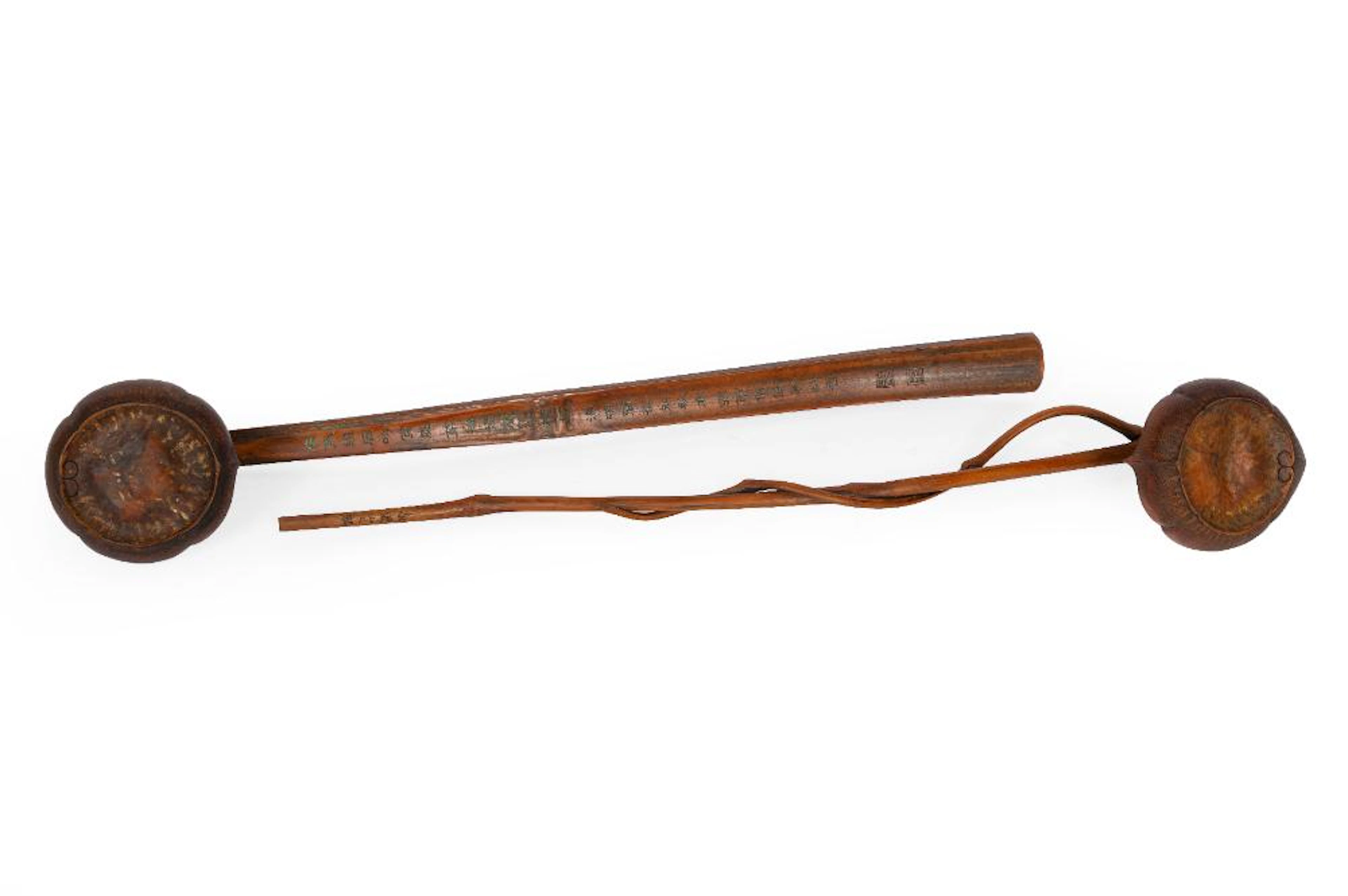 Near Pair of Chinese Carved Bamboo Ruyi Scepters