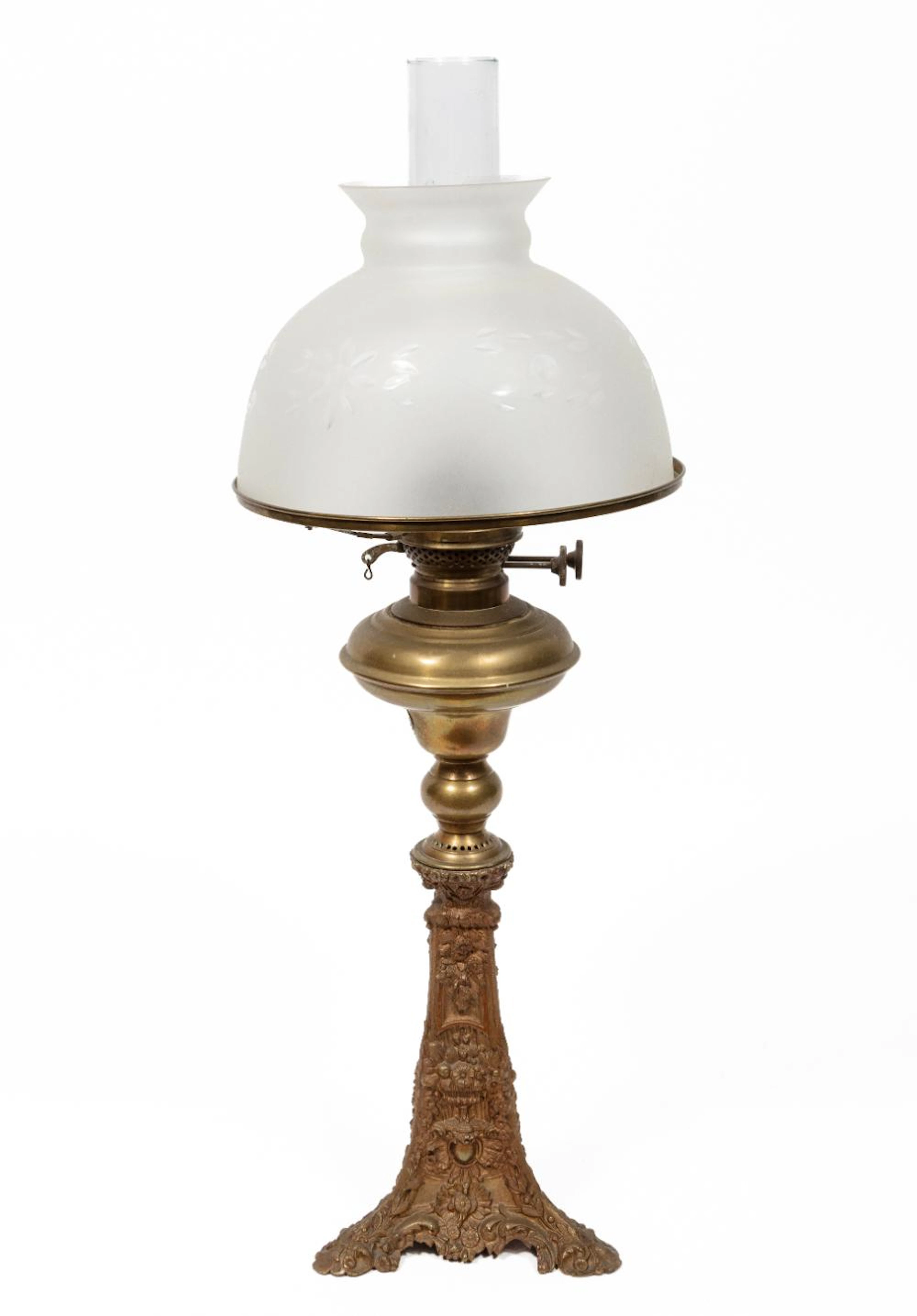 Antique American Brass Solar Lamp