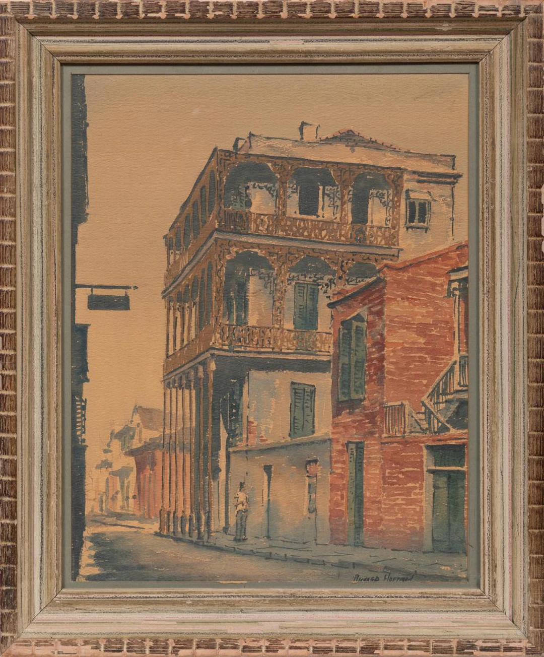 Richard Hoffman, Rue Dauphine, watercolor on heavy paper