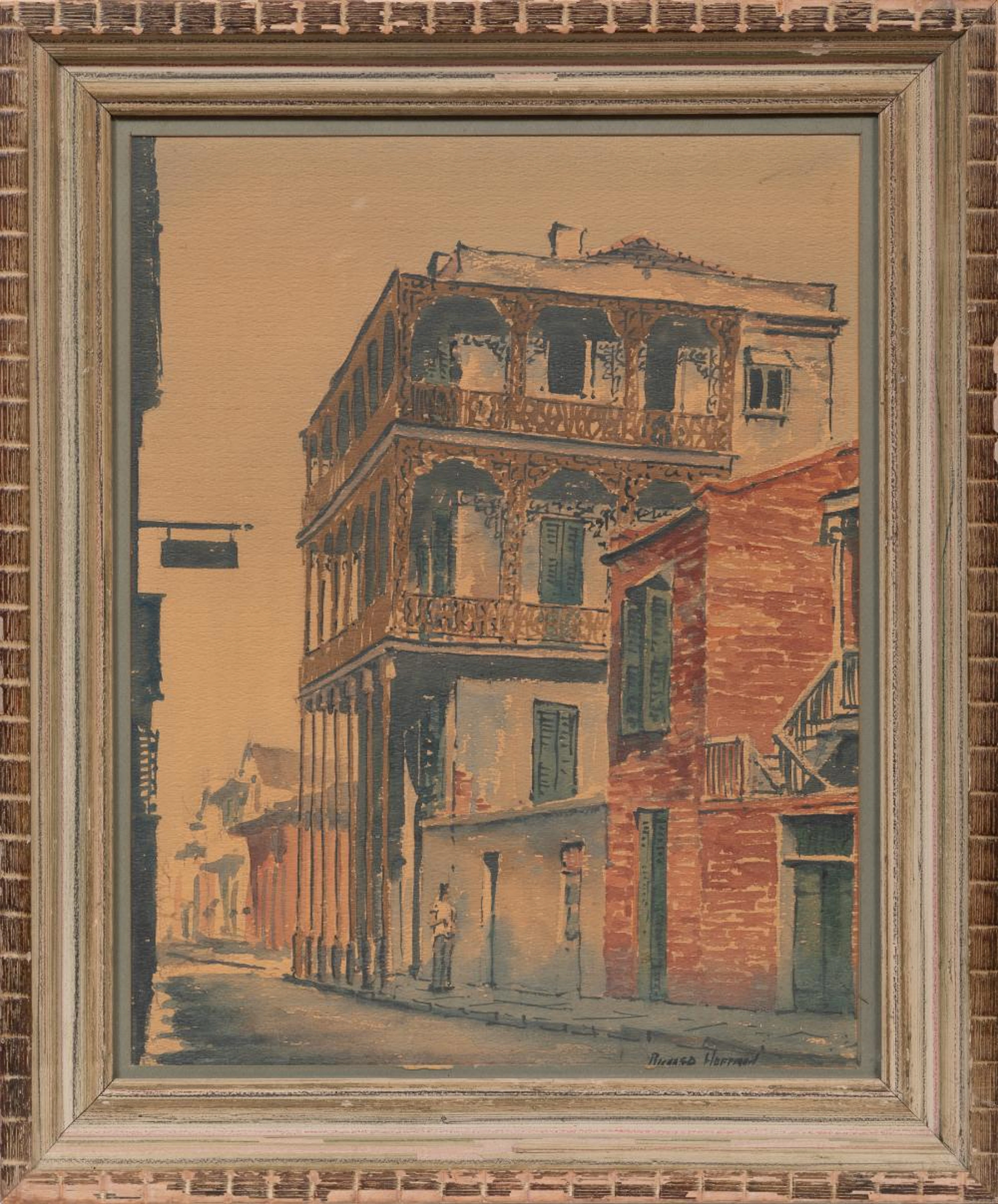 Richard Hoffman, Rue Dauphine, watercolor on heavy paper