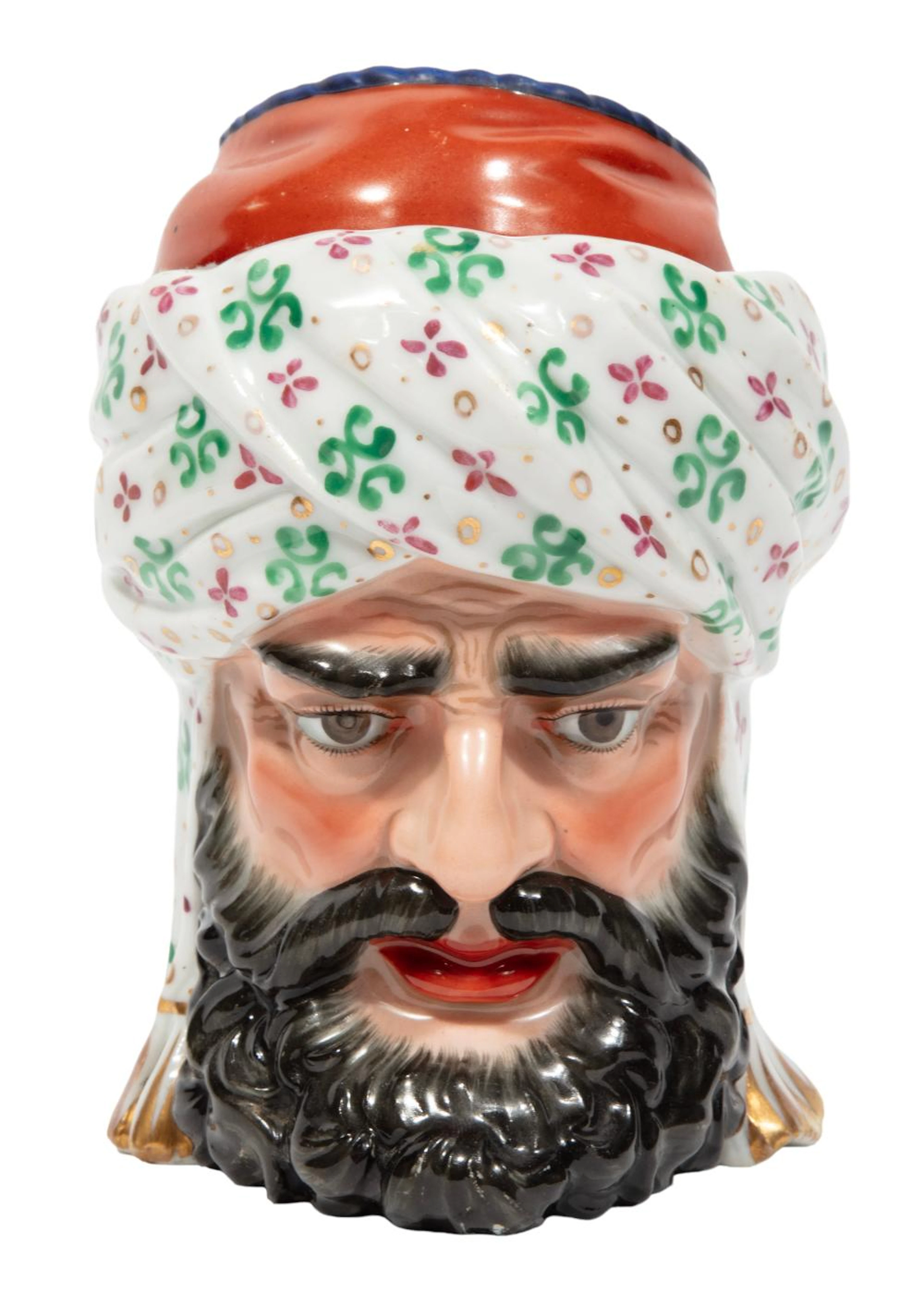 Vieux Paris Porcelain Polychrome and Gilt-Decorated Tobacco Jar