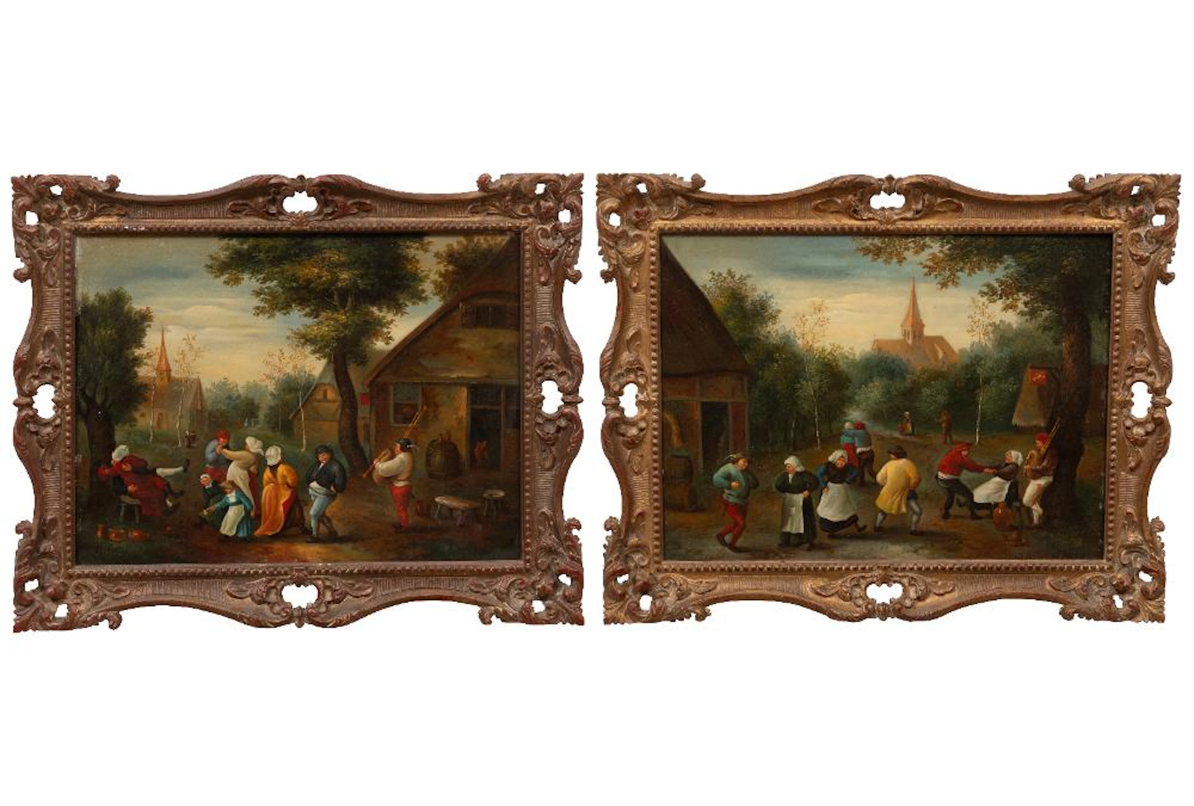 Two 19th c. Dutch School Oil on Copper Paintings
