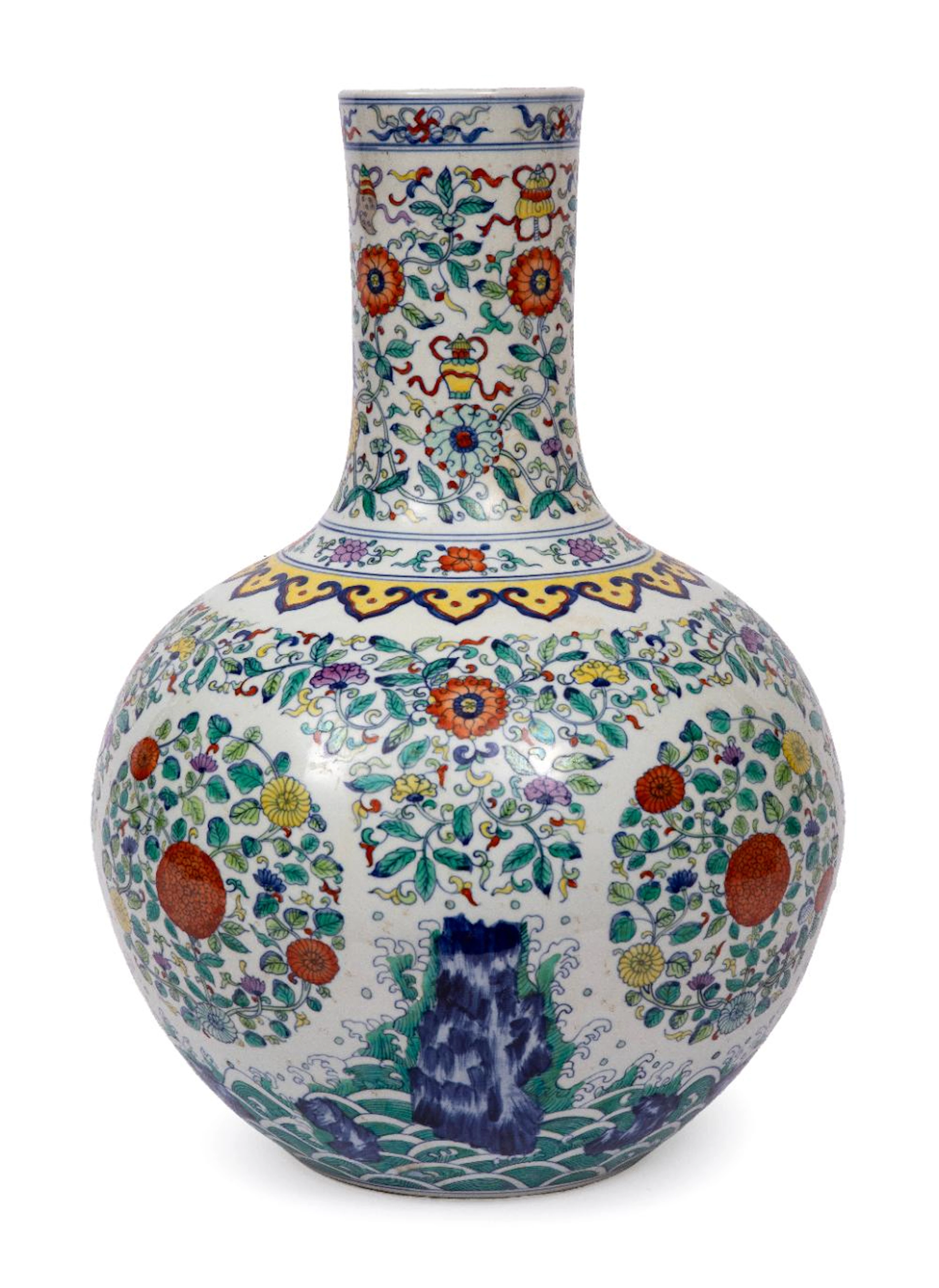 Chinese Doucai Porcelain Bottle Vase