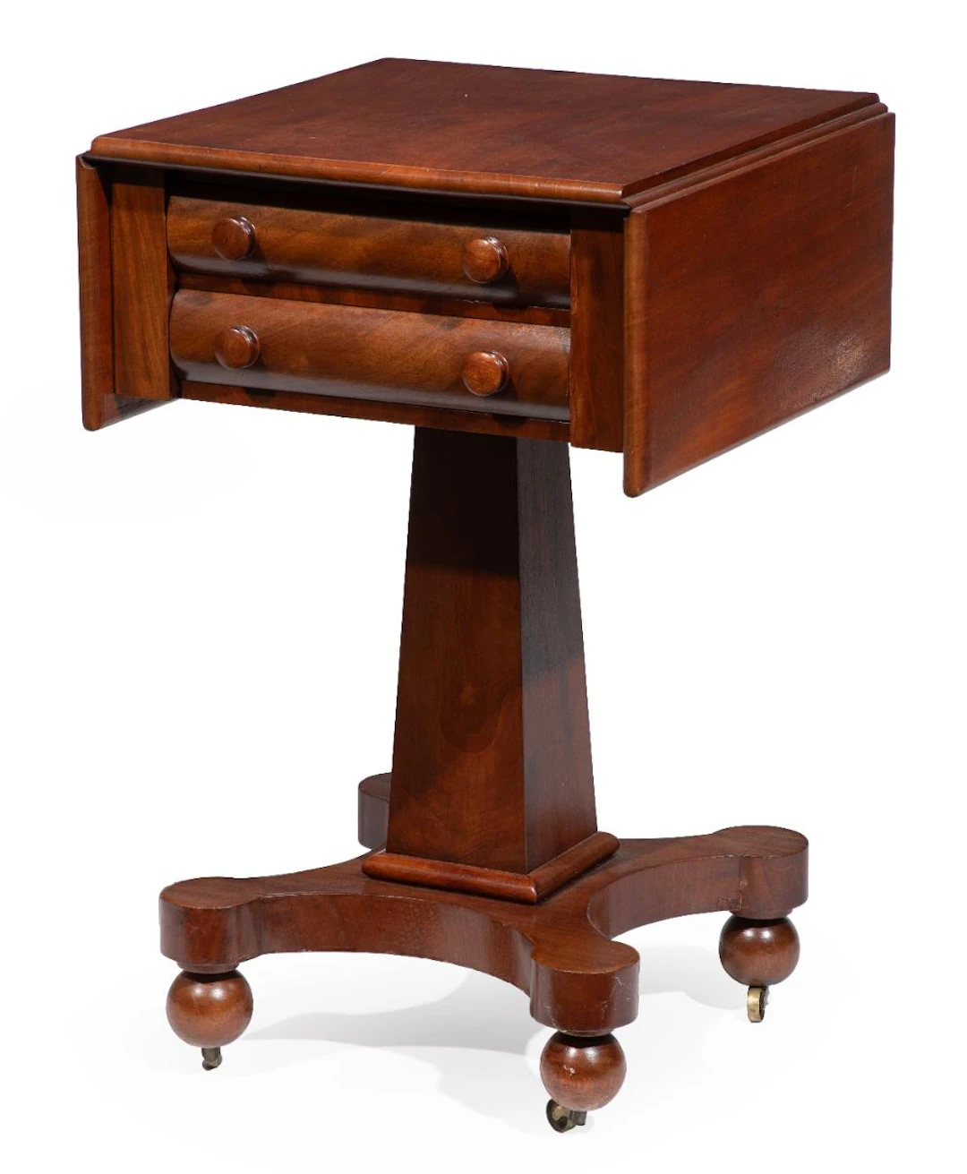 American Late Classical Mahogany Drop-leaf Work Table
