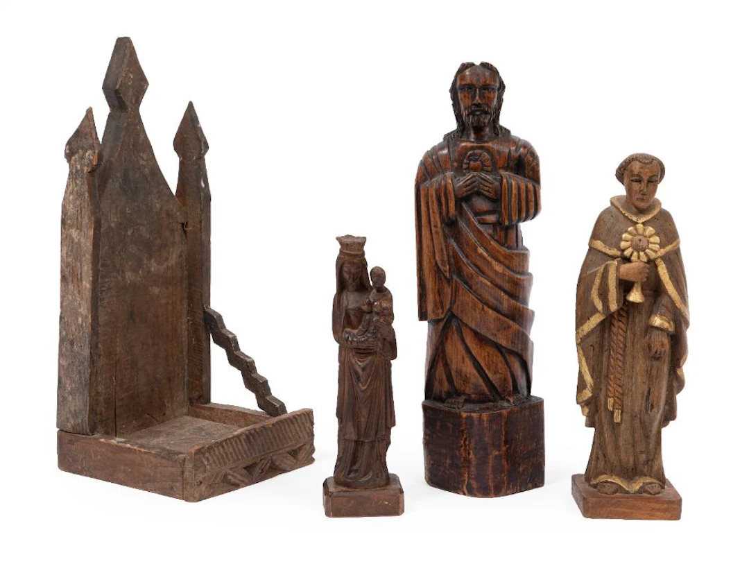 Three Carved Wood Figures