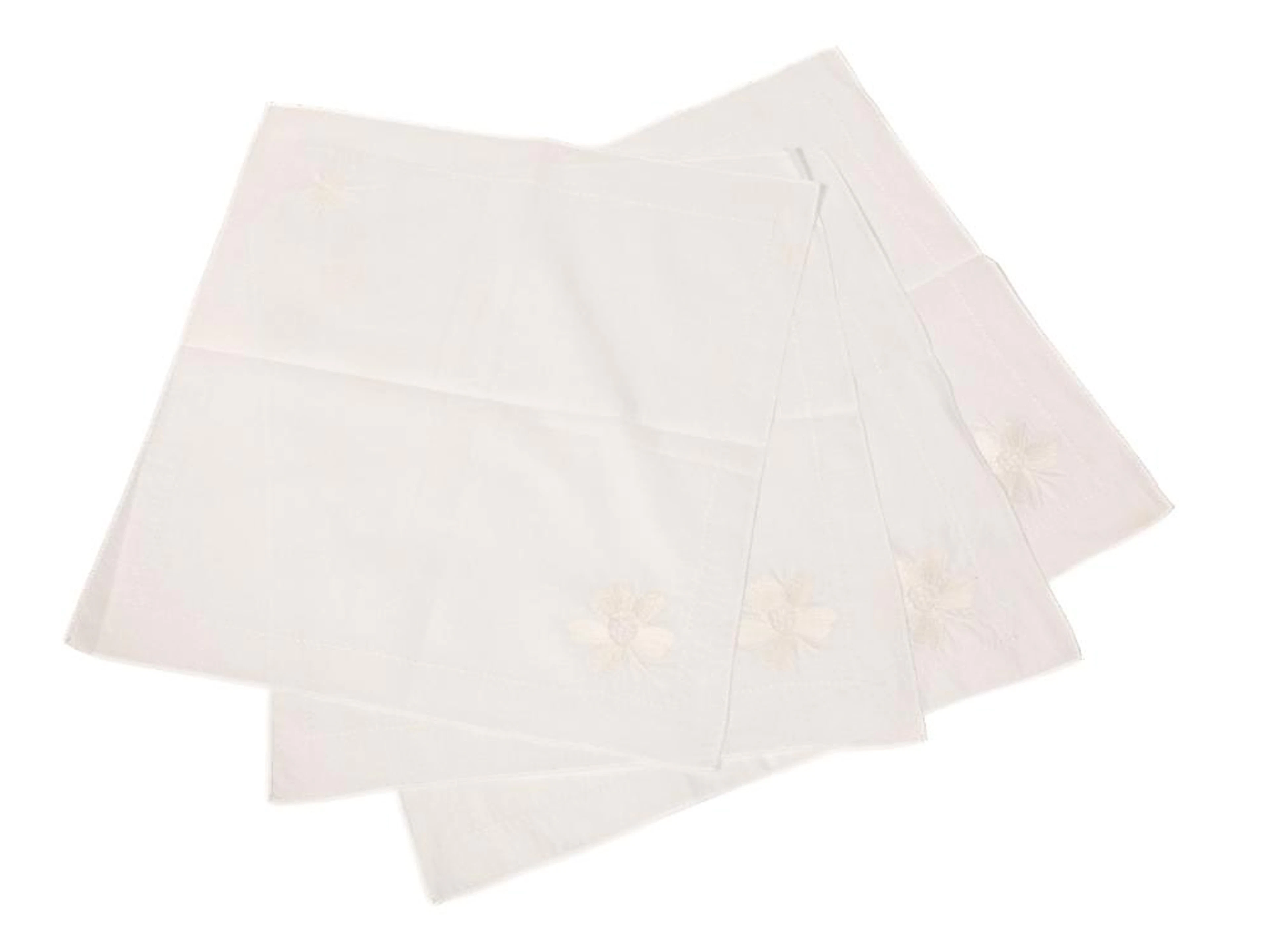 Bethany Collins, Napkins, 2014, set of four embroidered cotton napkins