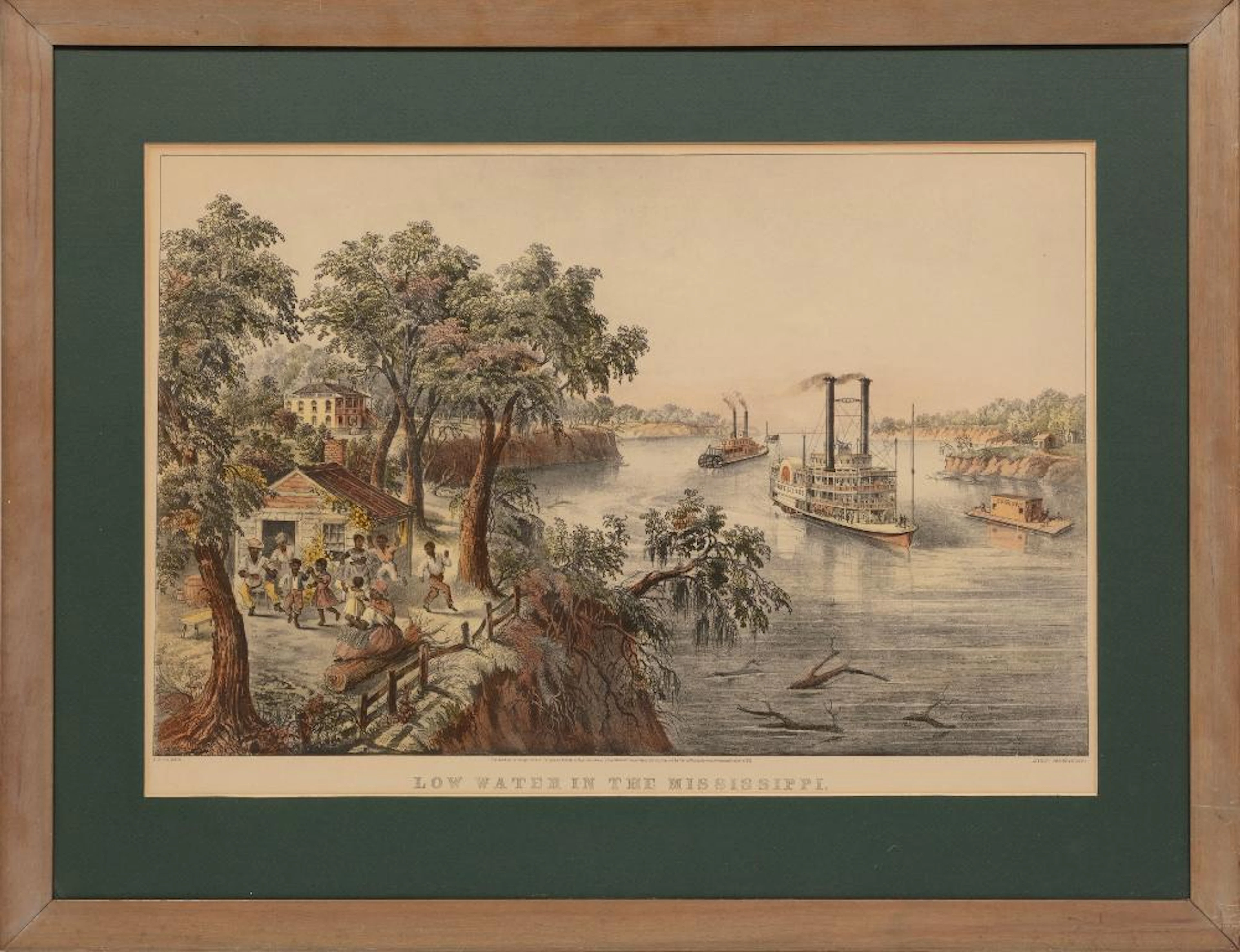 After Frances Flora Bond Palmer, Low Water in the Mississippi, color