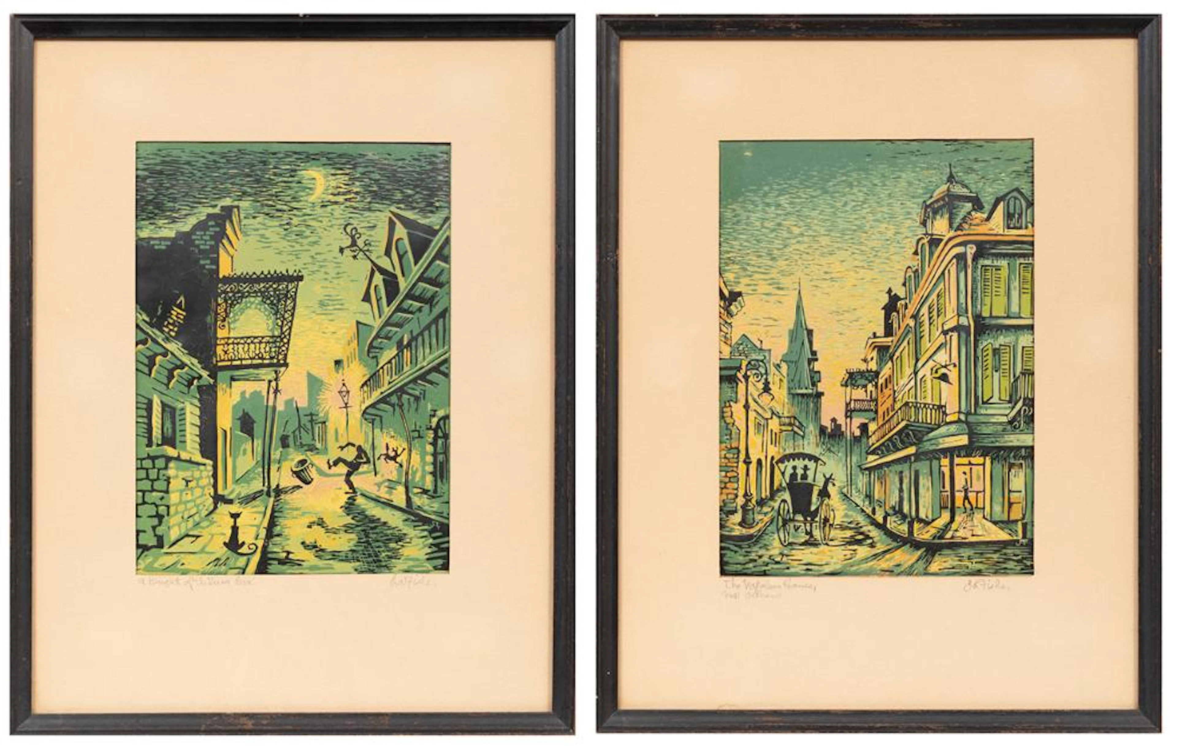 Two James A. Fisher Prints, The Napoleon House and A Knight of the Vieux Carre