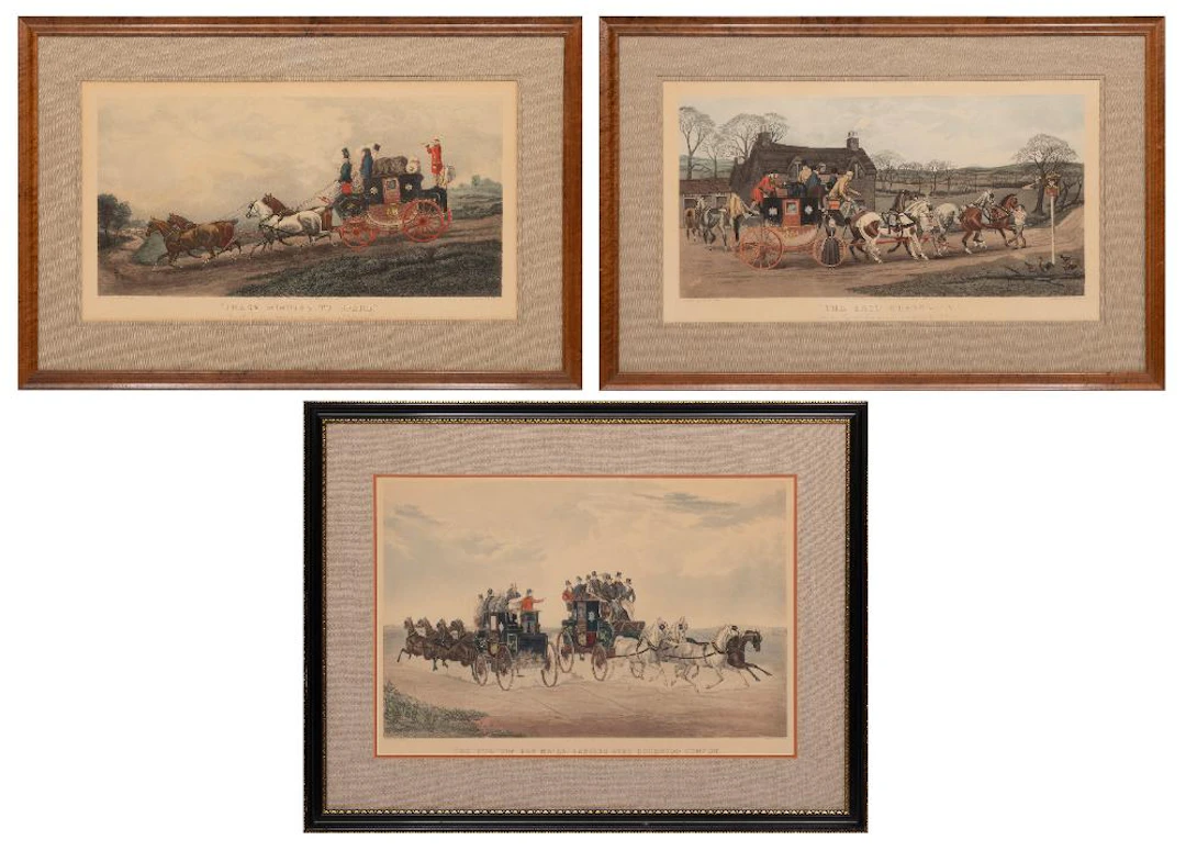 Two After T. N. H. Walsh Hand-Colored Engravings and an After William