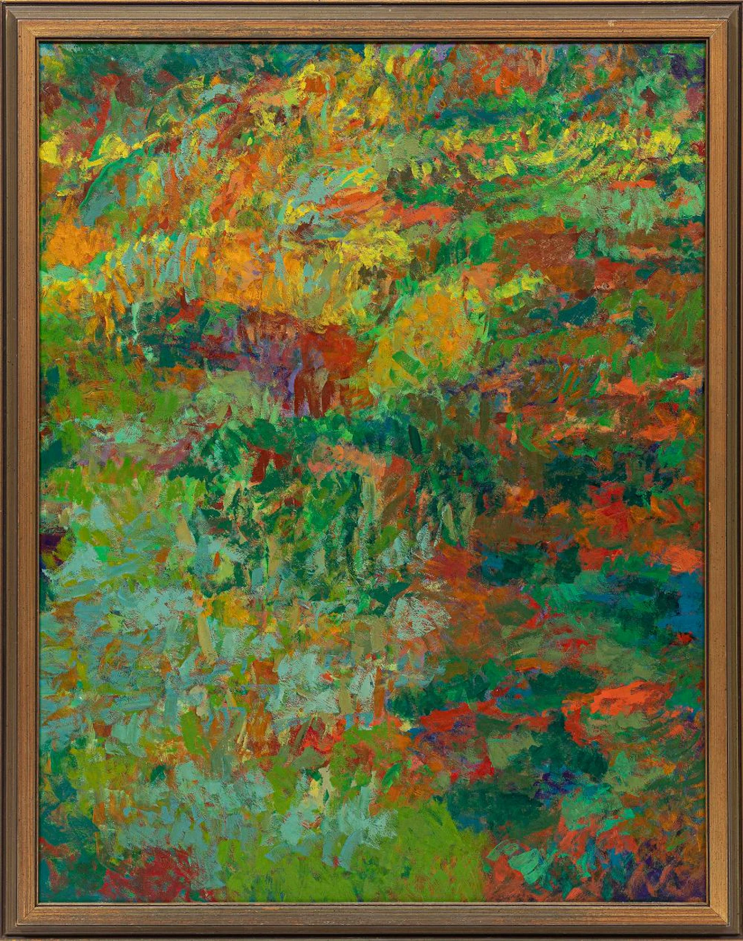 Alan Stacell,Sun, Grass, Air, casein on board