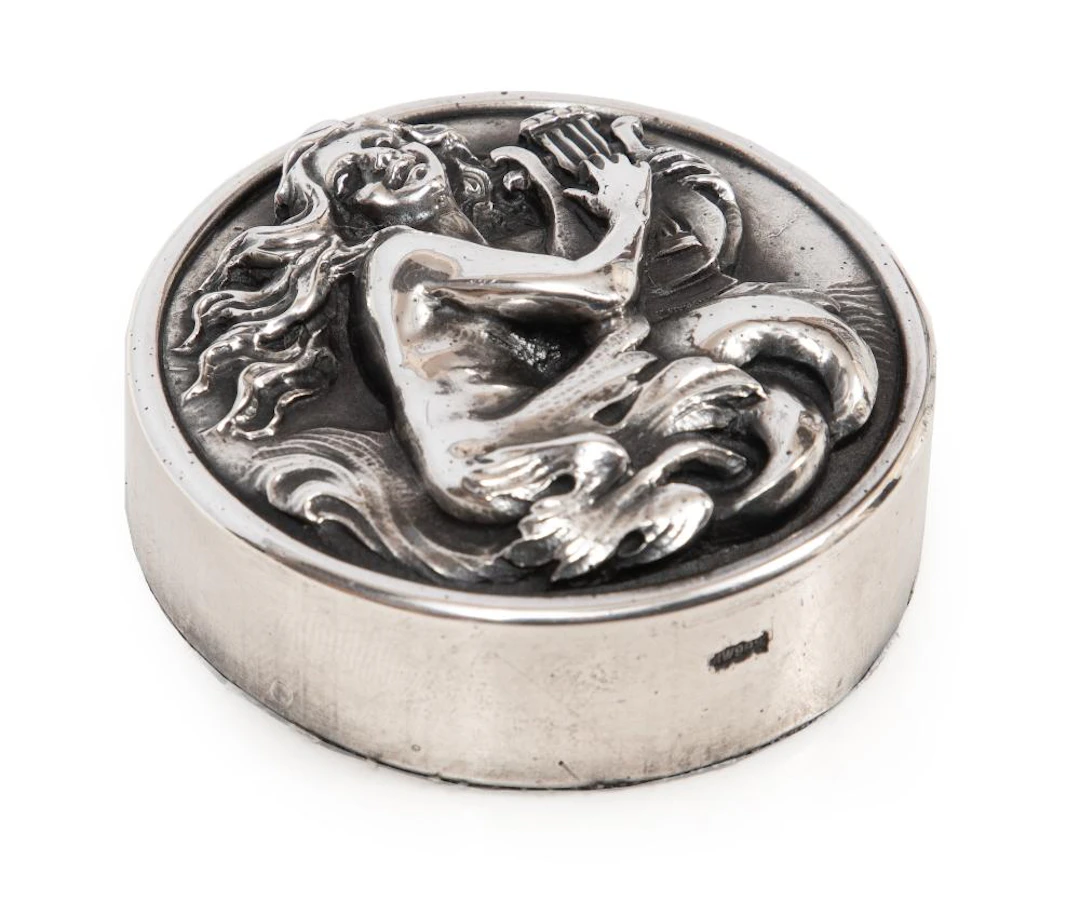 Silver Clad Art Nouveau Style Figural Paperweight
