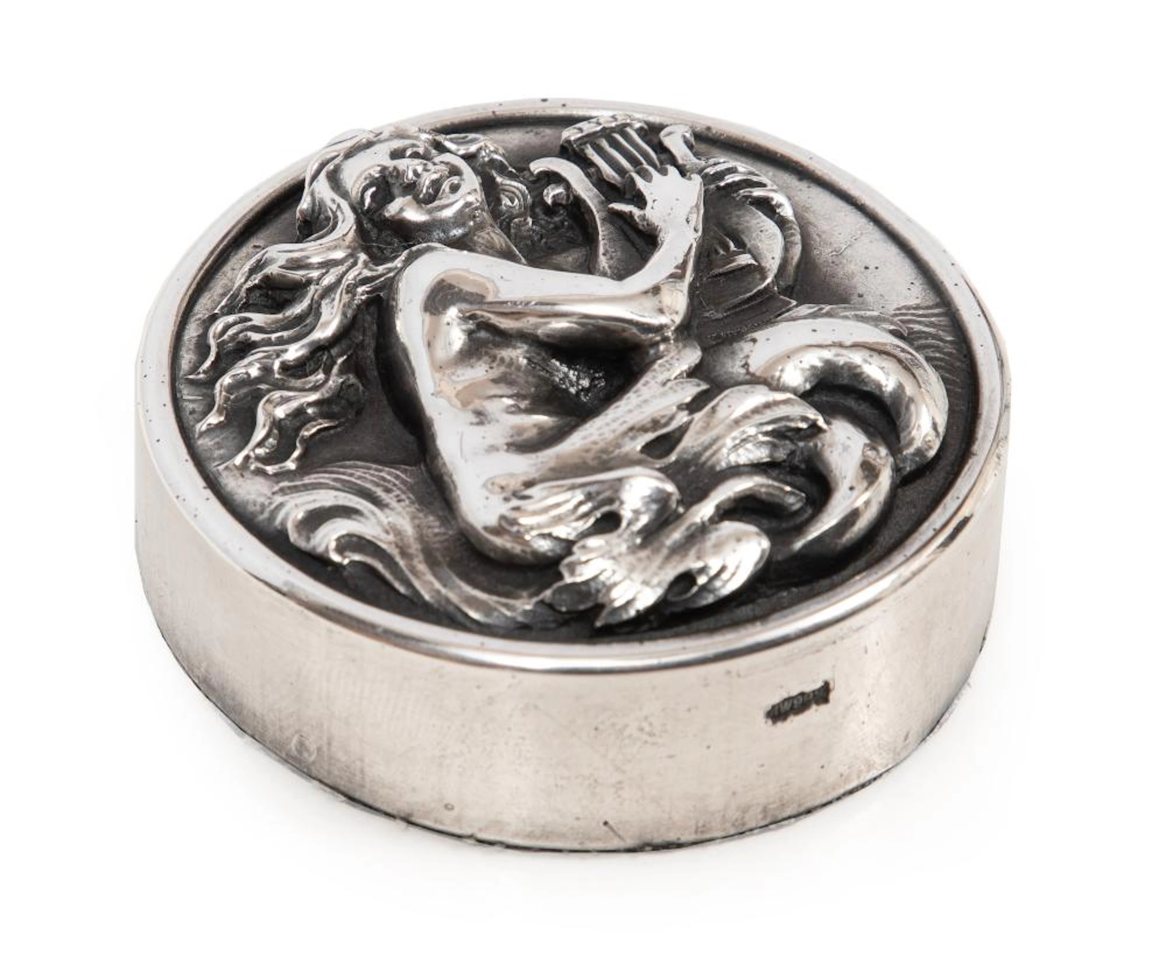 Silver Clad Art Nouveau Style Figural Paperweight