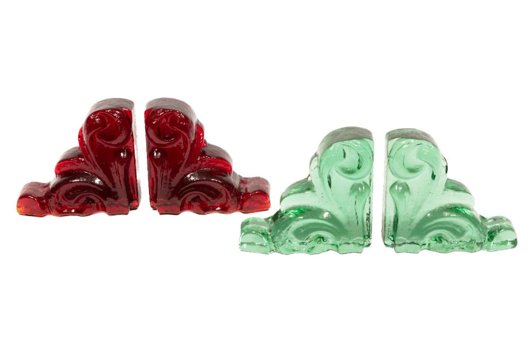 Mitchell Gaudet, American/Louisiana b. 1962, Two Pairs of Bookends, cast glass